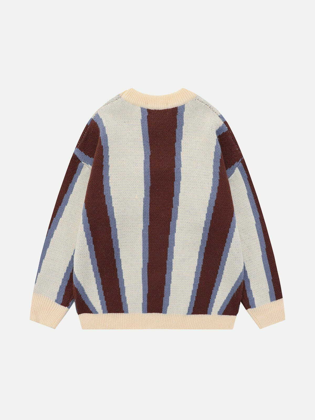 Y2K Cartoon Characters Stripe Sweater - Retro 90s Grunge Outfit for Summer Parties