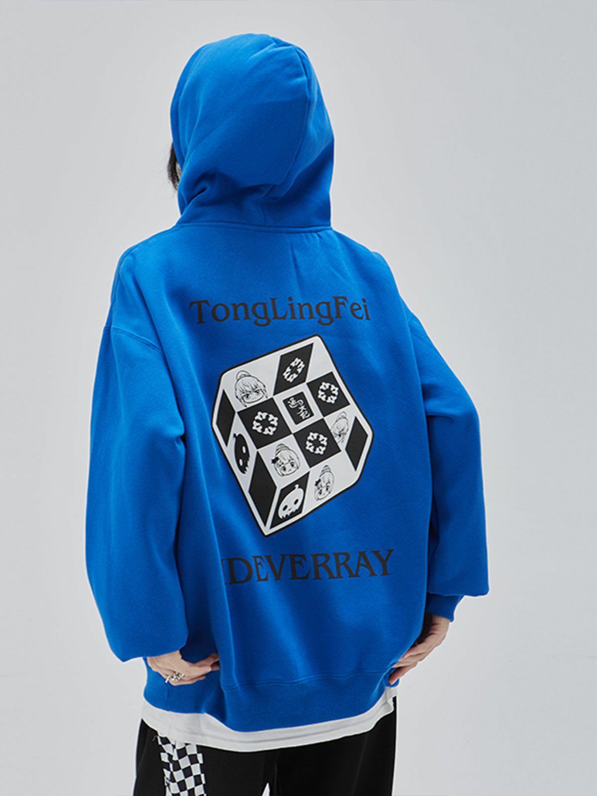 Y2K Cartoon Color Blocking Hoodie - Retro 90s Grunge Style for Summer Outfits & Parties