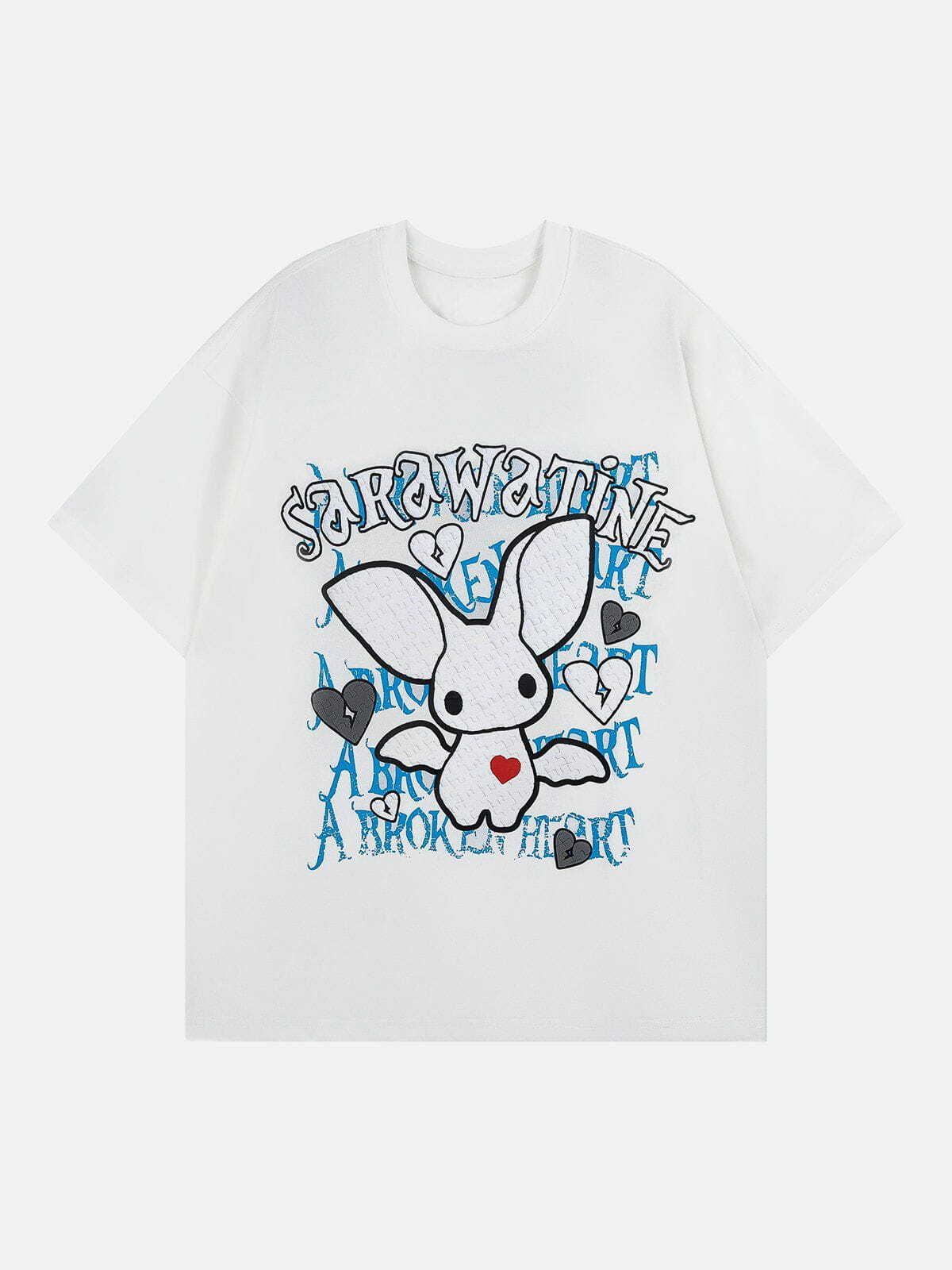 Y2K Cartoon Doll Print Tee - Retro 90s Grunge Top for Summer Party Outfits & Club Looks