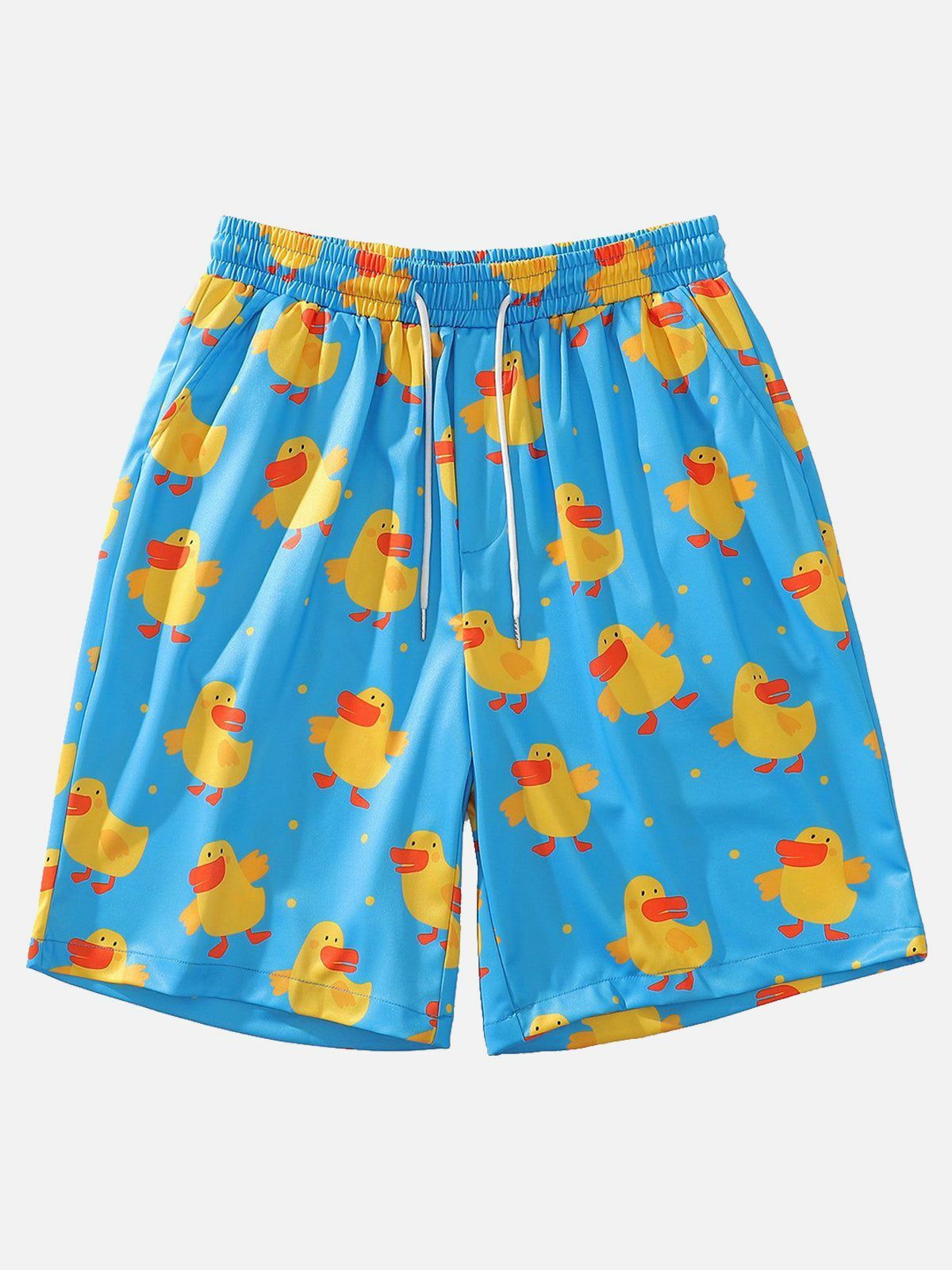 Y2K Cartoon Duck Shorts - Retro 90s Grunge Summer Outfit for Y2K Party & Beach Vibes