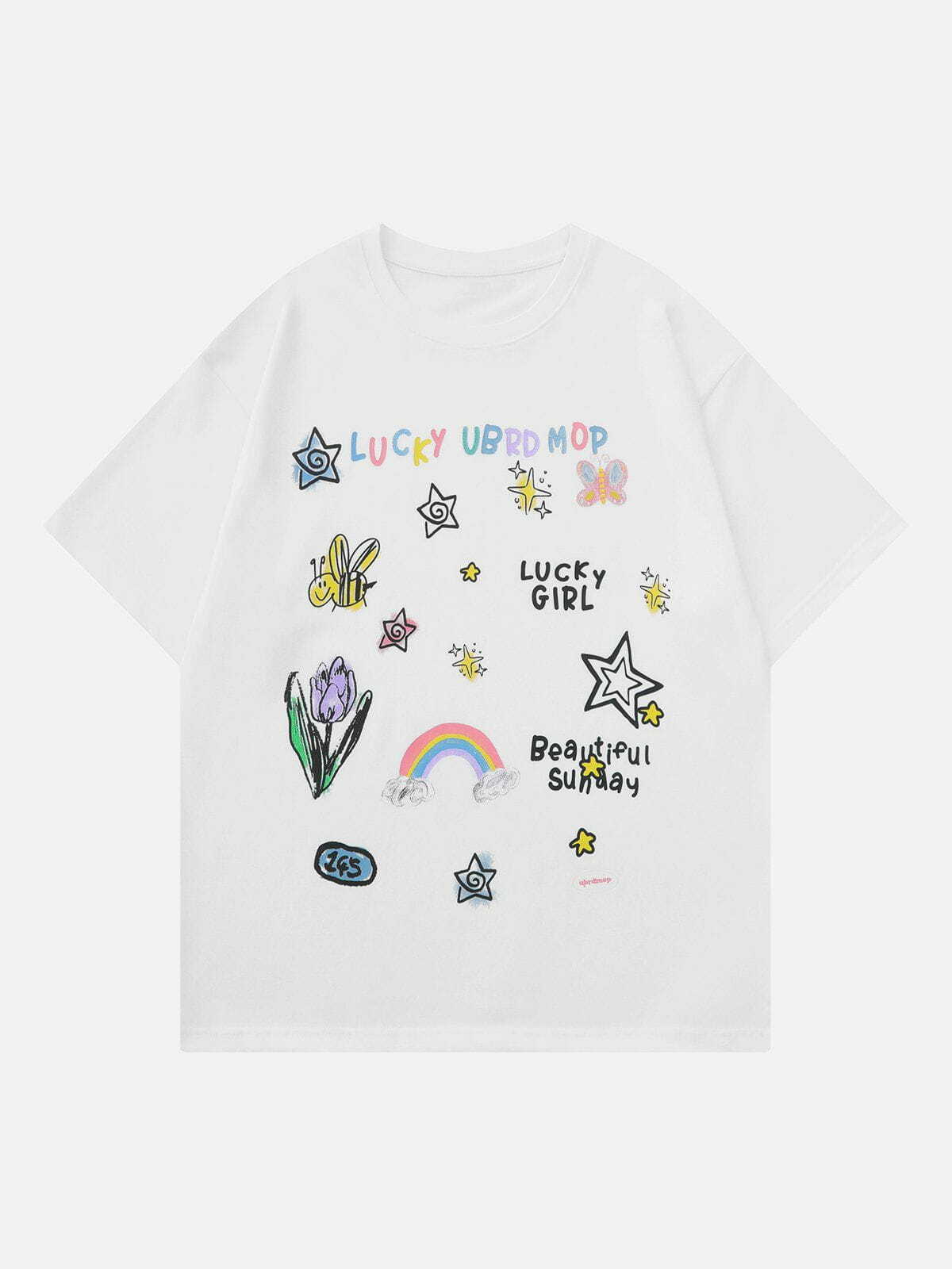 Y2K Cartoon Print Tee - Retro 90s Grunge Top for Summer Outfits & Party Vibes