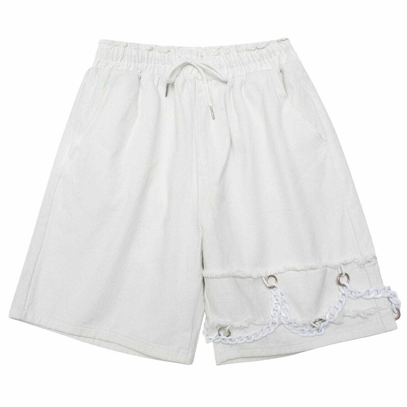 Y2K Chain Decoration Shorts - Retro 90s Grunge Summer Outfit for Trendy Women