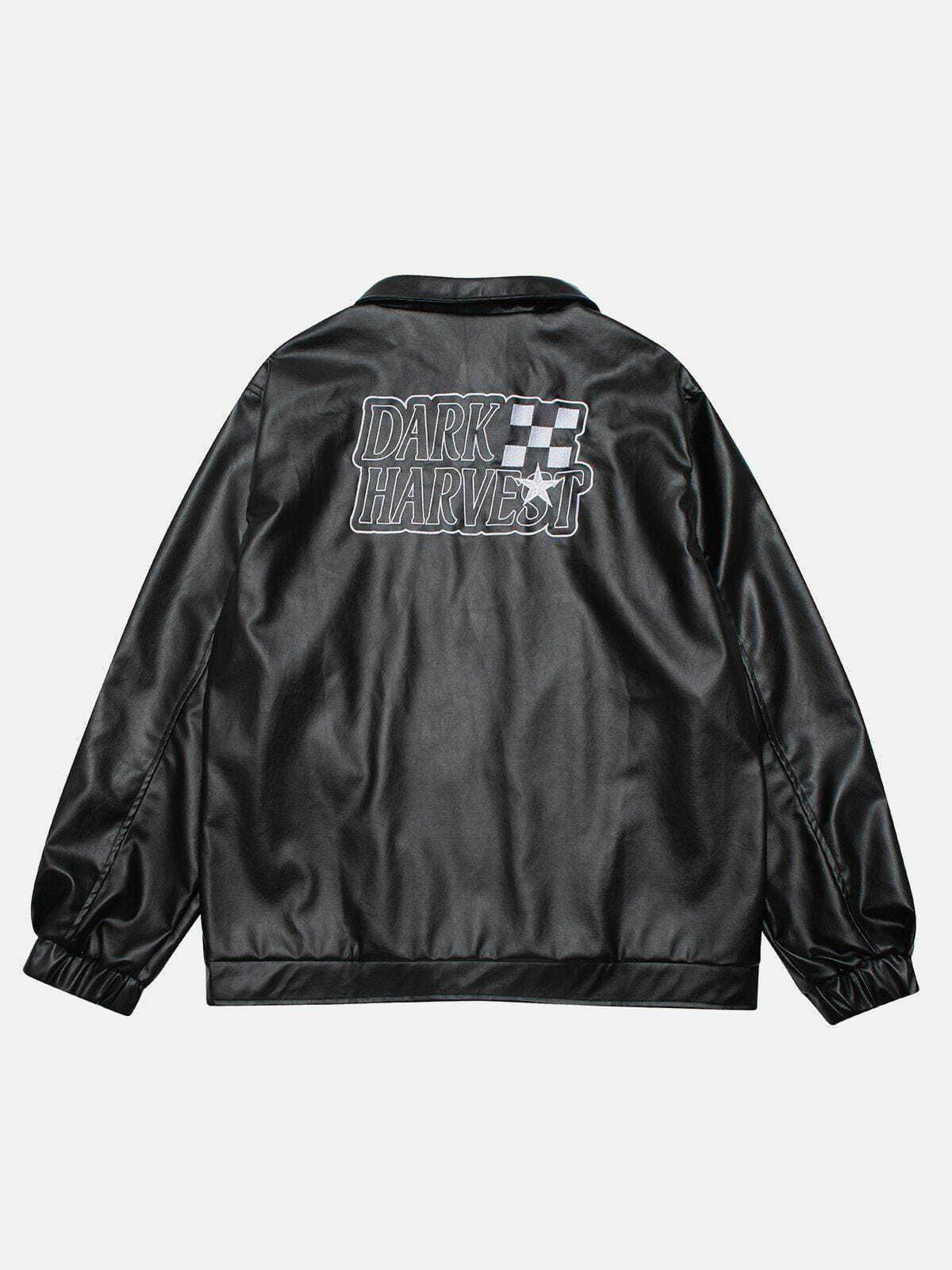 Y2K Checkerboard Panel Motorsports Jacket - Retro 90s Grunge Style for Summer Outfits