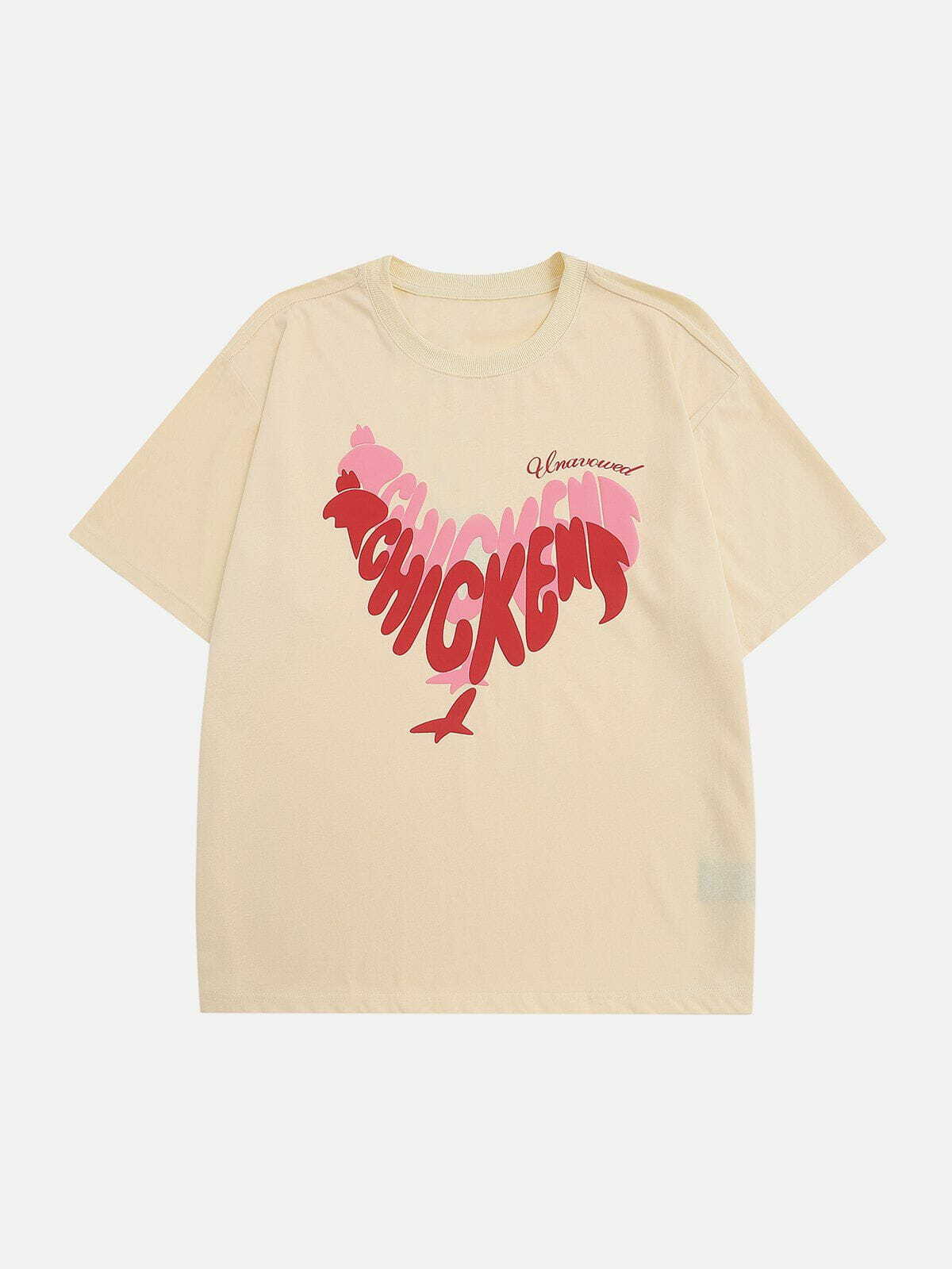 Y2K Chicken Print Tee - Retro 90s Grunge Top for Summer Parties & Casual Outfits