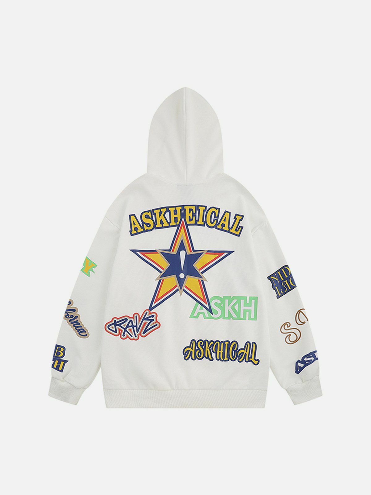 Y2K Clash Print Hoodie - Retro 90s Grunge Style for Summer Parties & Outfits