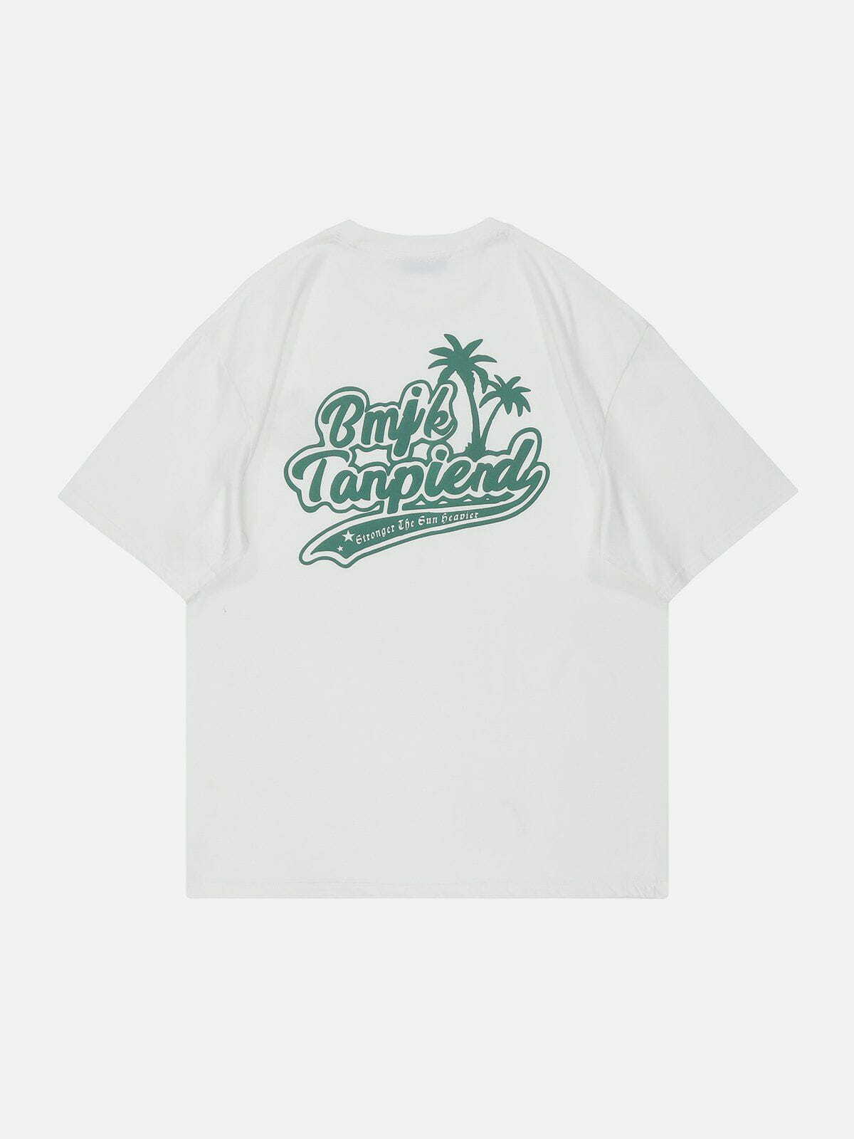 Y2K Coconut Palm Print Tee - Retro 90s Summer Outfit, Grunge Style Top for Y2K Vibes