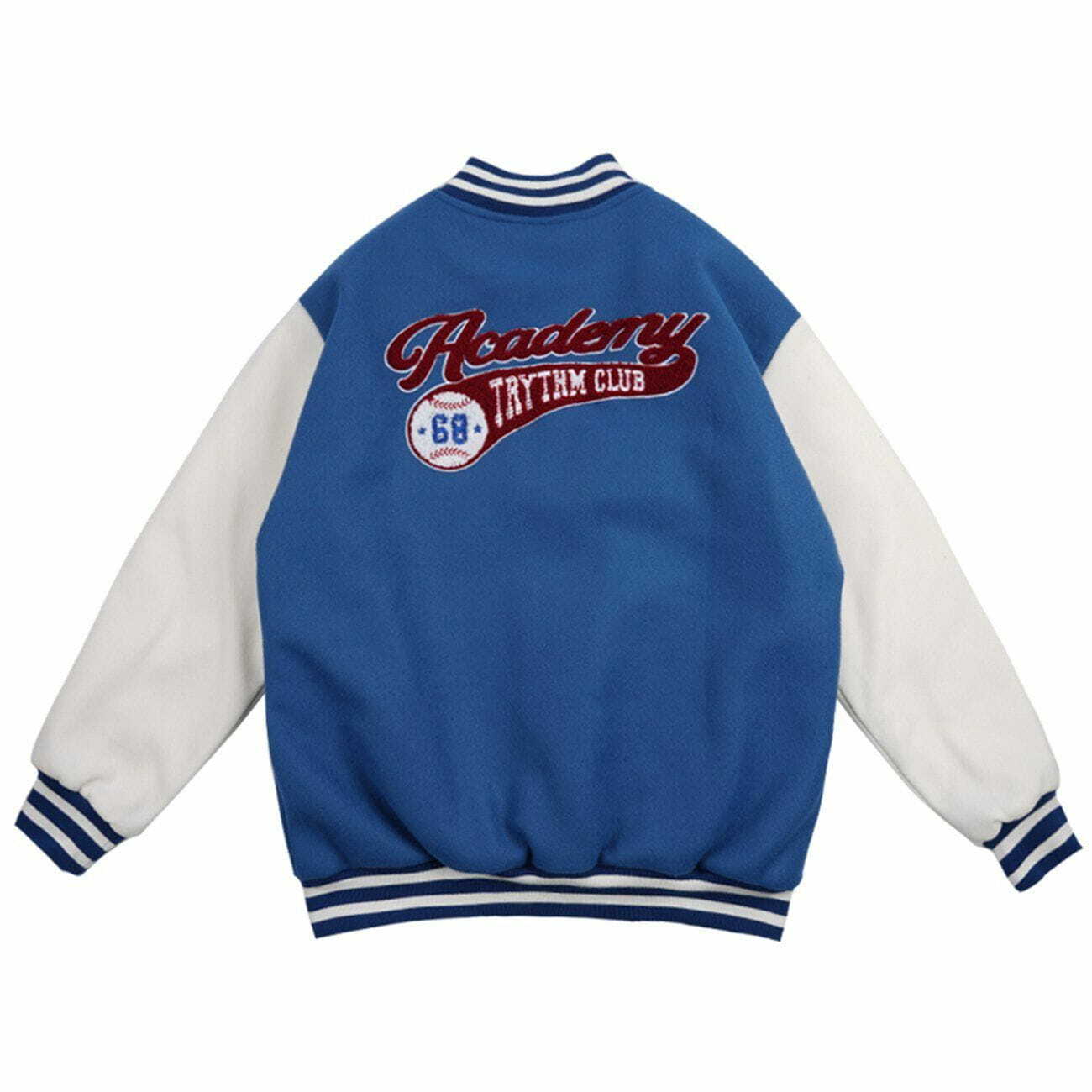 Y2K Color Block High Street Jacket with Letter Embroidery - Retro 90s Grunge Style