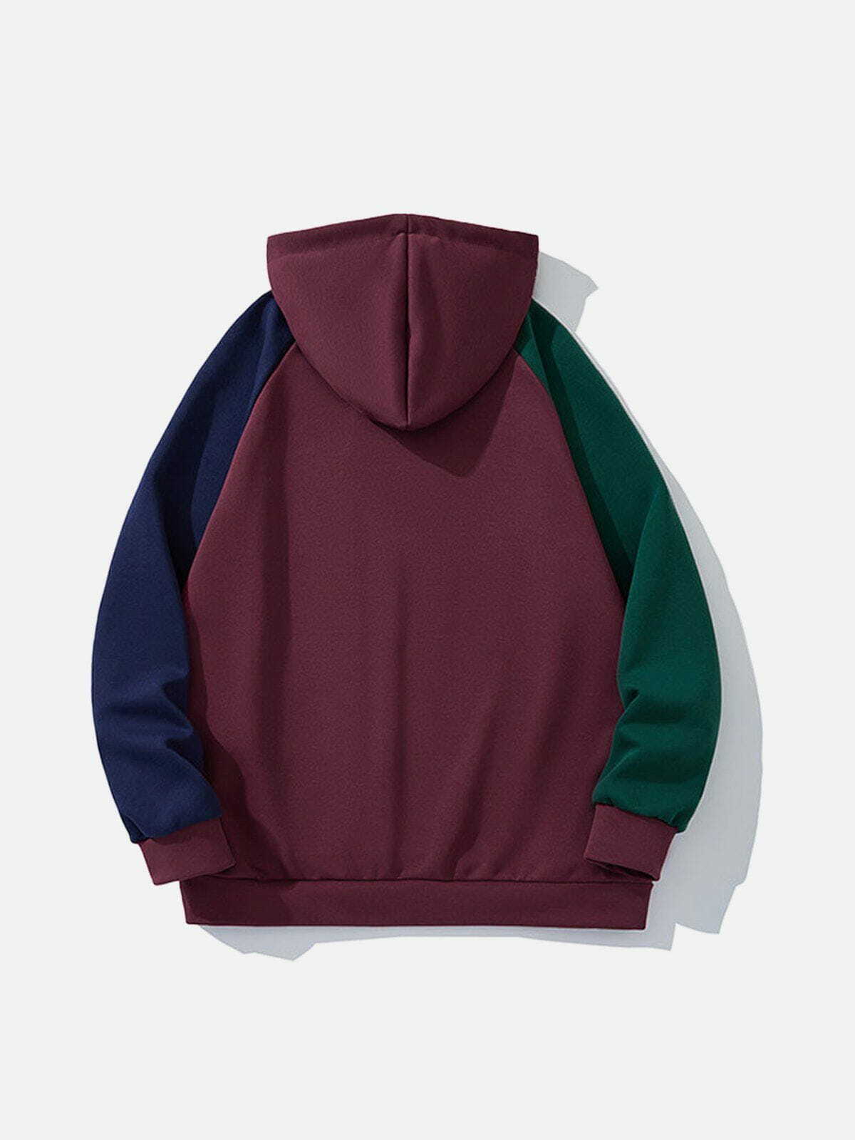 Y2K Color Block Shoulder Sleeve Hoodie - Retro 90s Grunge Summer Outfit for Women