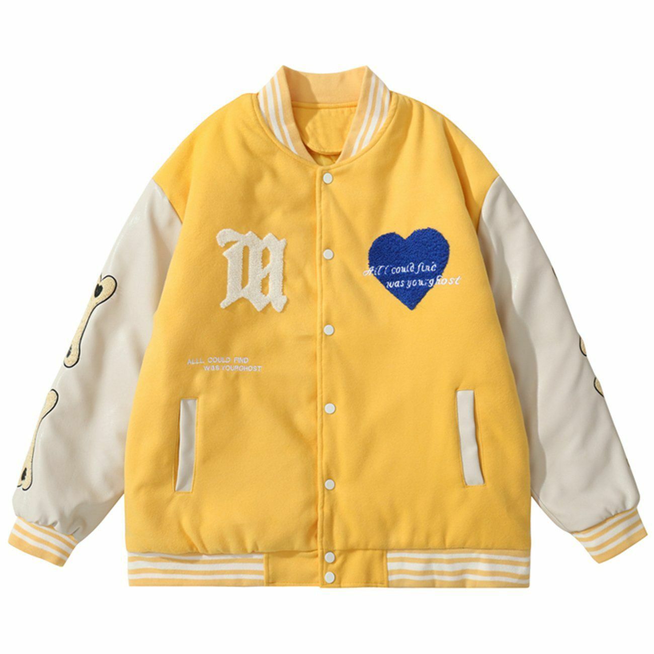 Y2K Colorblock Embroidery Heart Jacket - Retro 90s Grunge Summer Outfit for Women