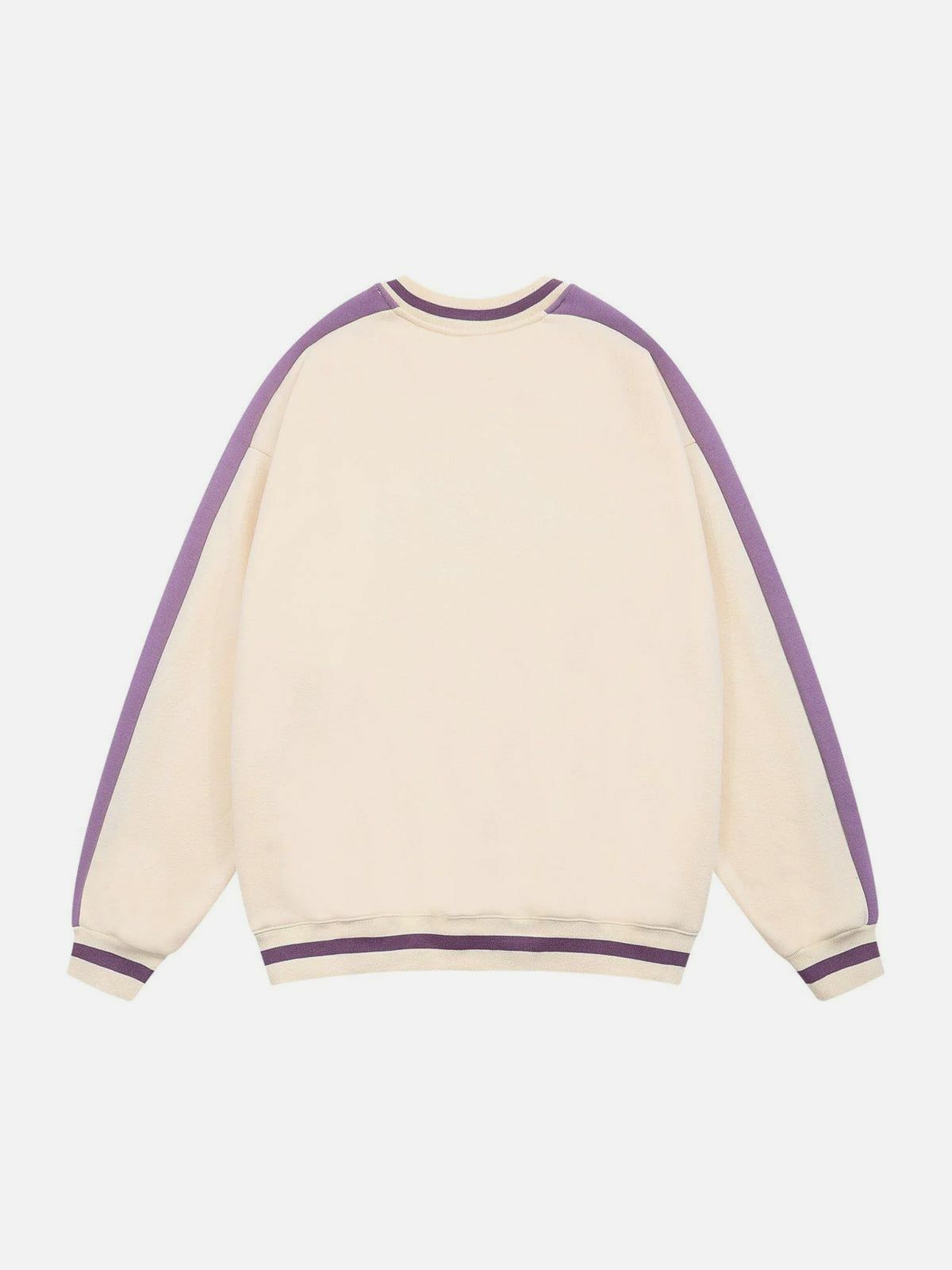 Y2K Colorblock Sleeves 'GLFS' Embroidered Sweatshirt - Retro 90s Grunge Fashion Top