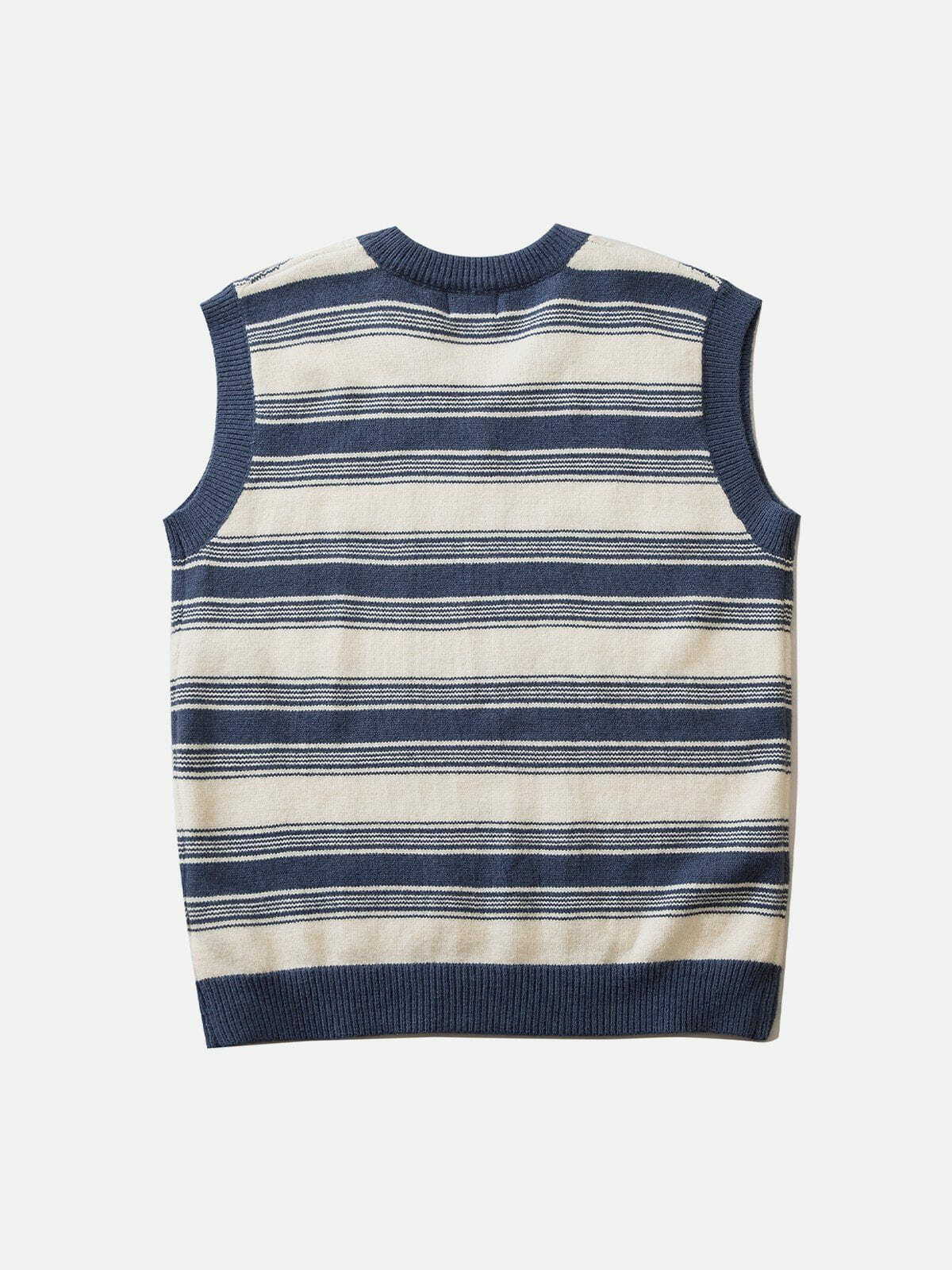 Y2K Colorblock Stripe Sweater Vest - Retro 90s Grunge Outfit for Summer Parties & Clubbing