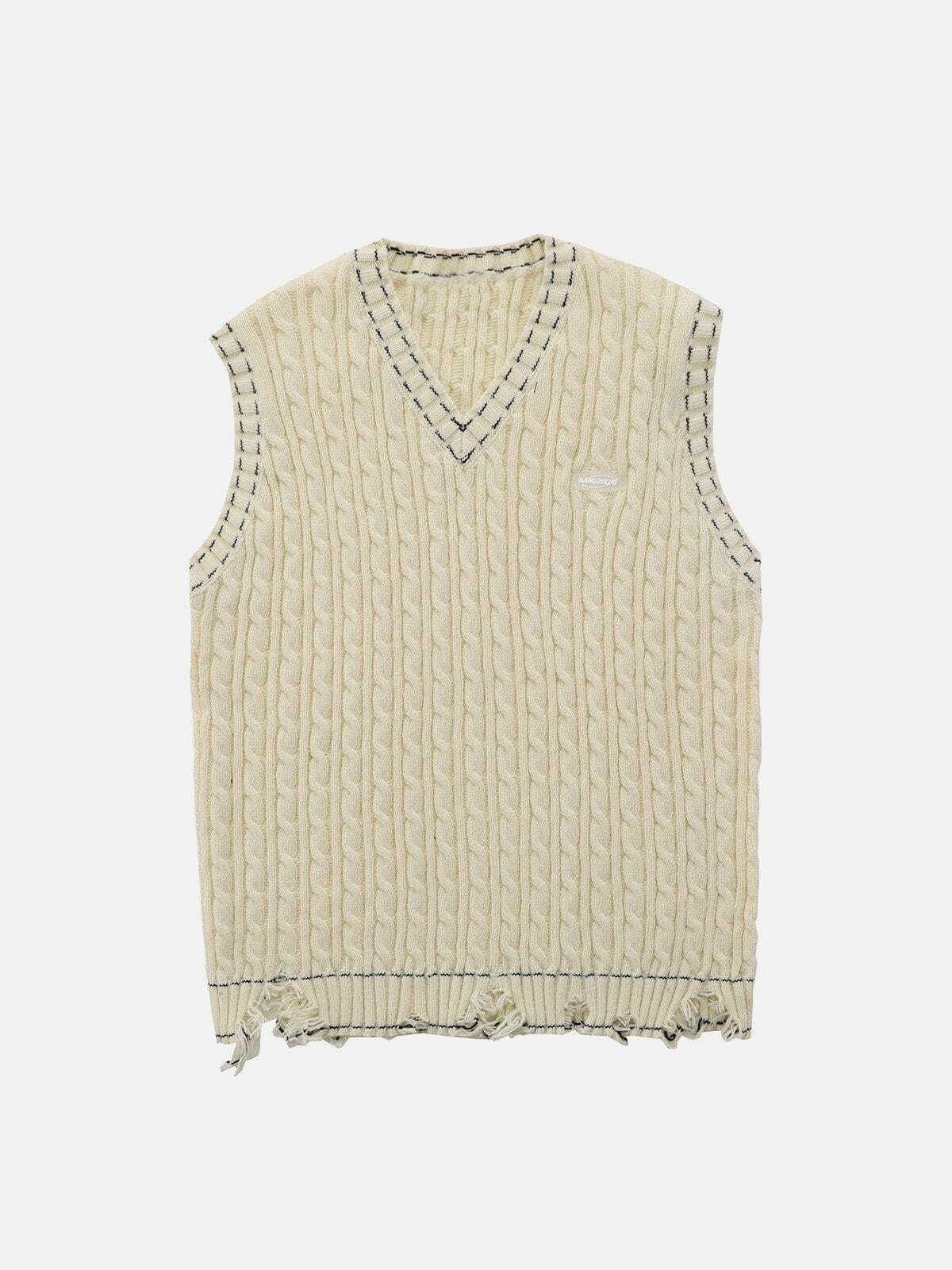 Y2K Cut Hem Sweater Vest - Retro 90s Grunge Outfit for Summer Parties & Clubbing