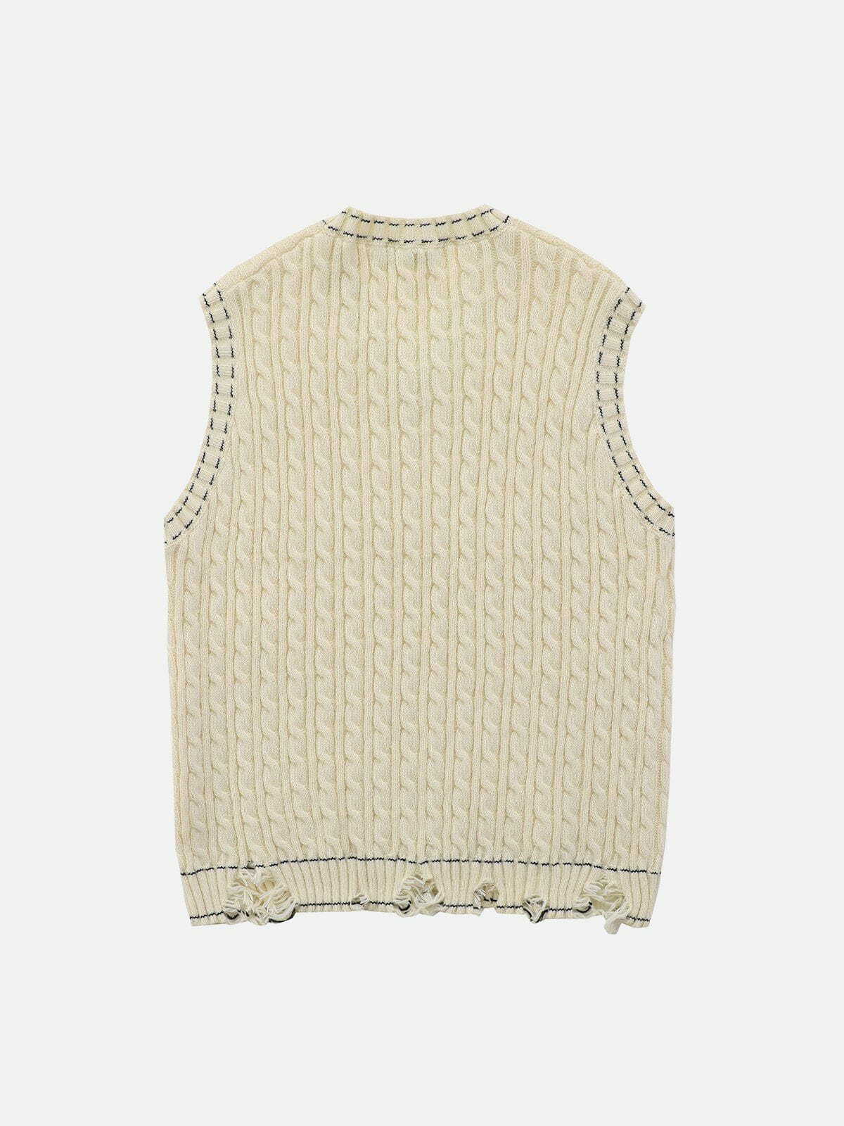 Y2K Cut Hem Sweater Vest - Retro 90s Grunge Outfit for Summer Parties & Clubbing