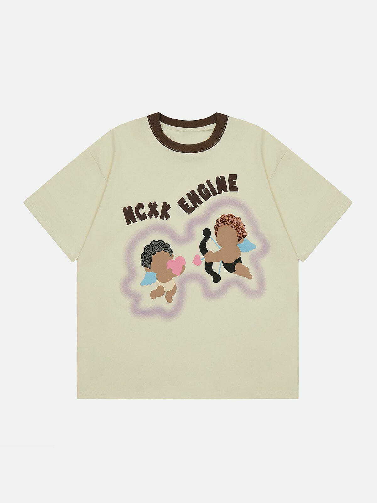 Y2K Cute Angel Print Baby Tee - Retro 90s Grunge Summer Outfit for Y2K Vibes