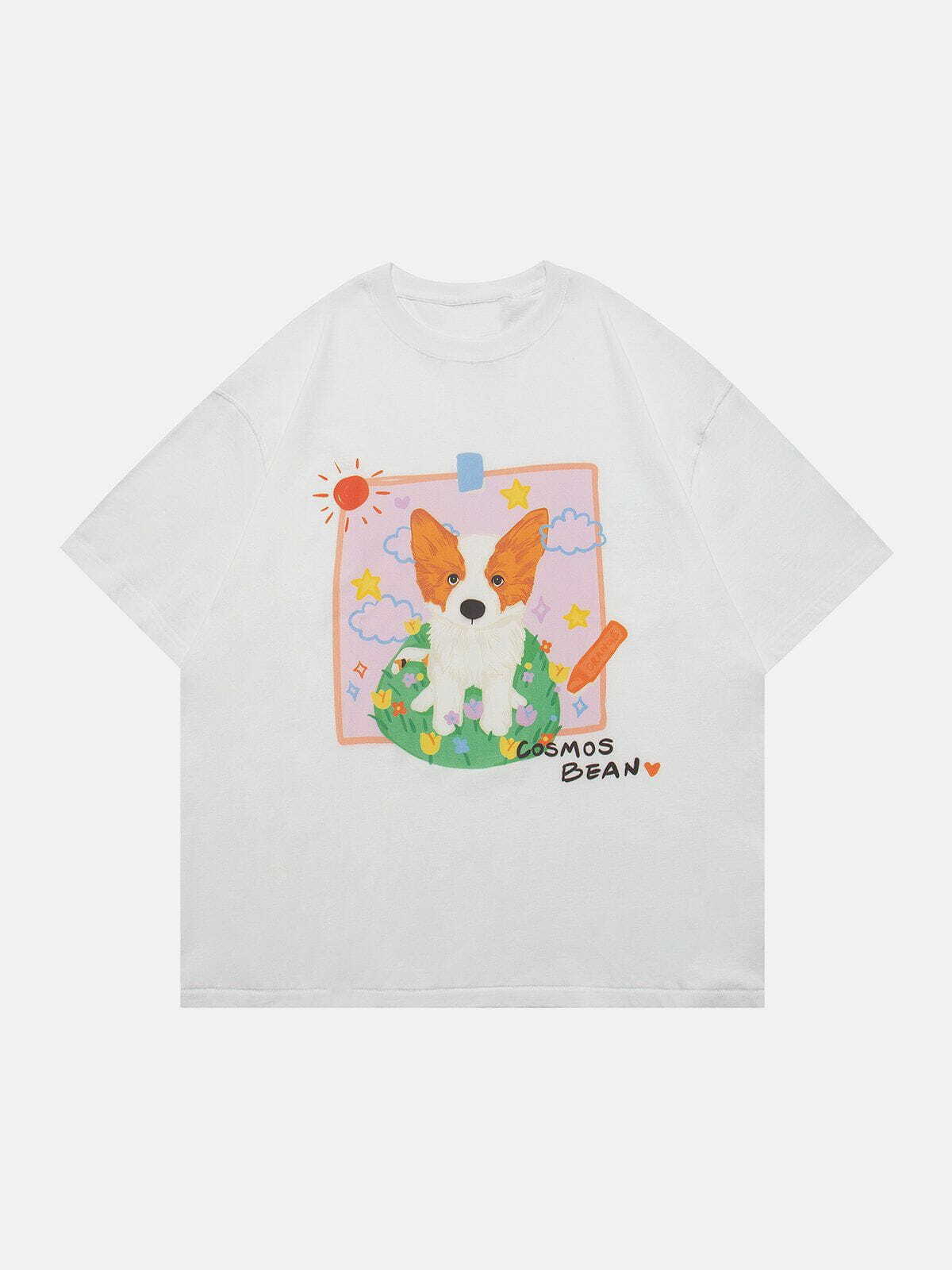 Y2K Cute Corgi Print Baby Tee - Retro 90s Grunge Summer Outfit for Y2K Fashion Lovers