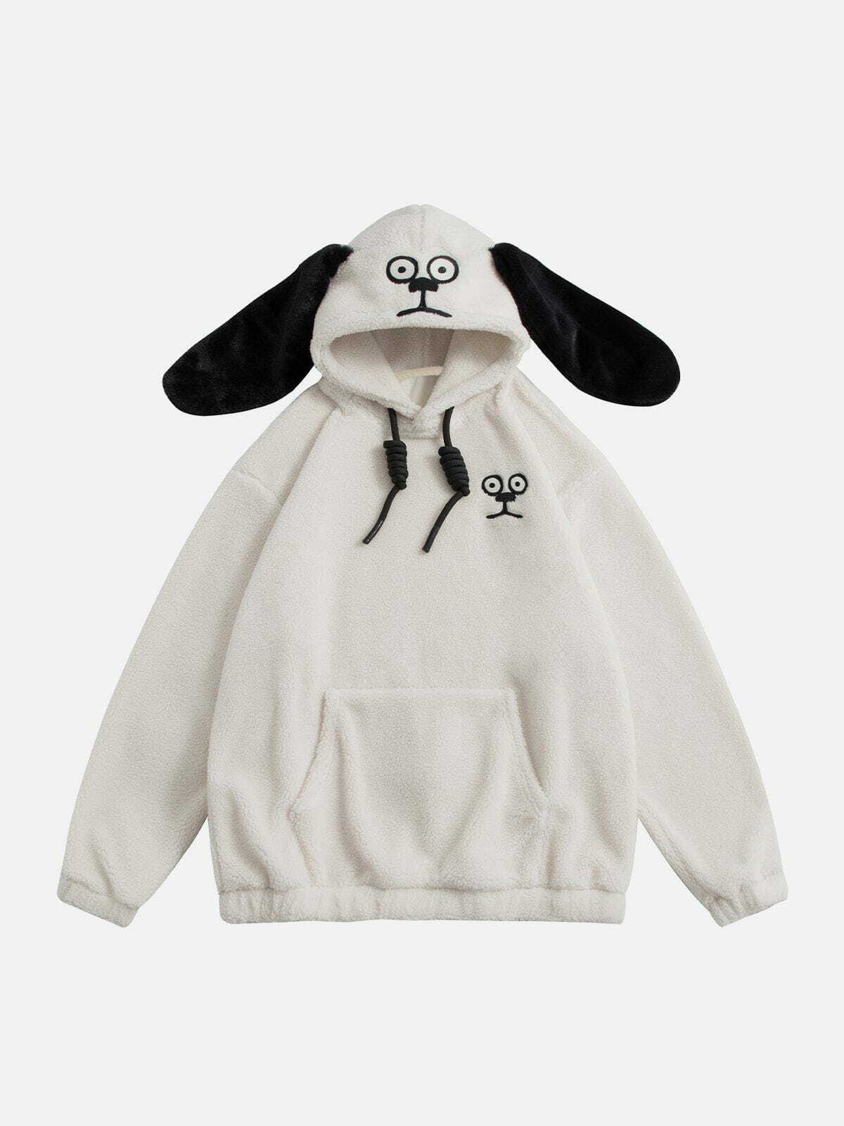 Y2K Cute Dog Ear Hoodie - Retro 90s Grunge Style, Perfect for Summer Outfits & Parties