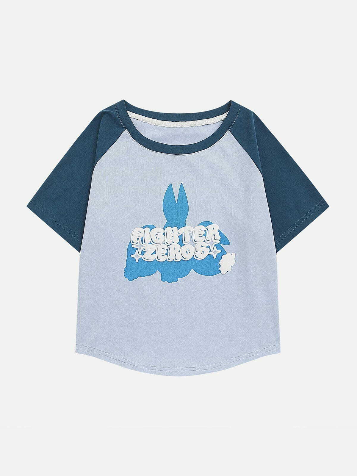 Y2K Cute Rabbit Print Baby Tee - Retro 90s Grunge Summer Outfit for Y2K Vibes