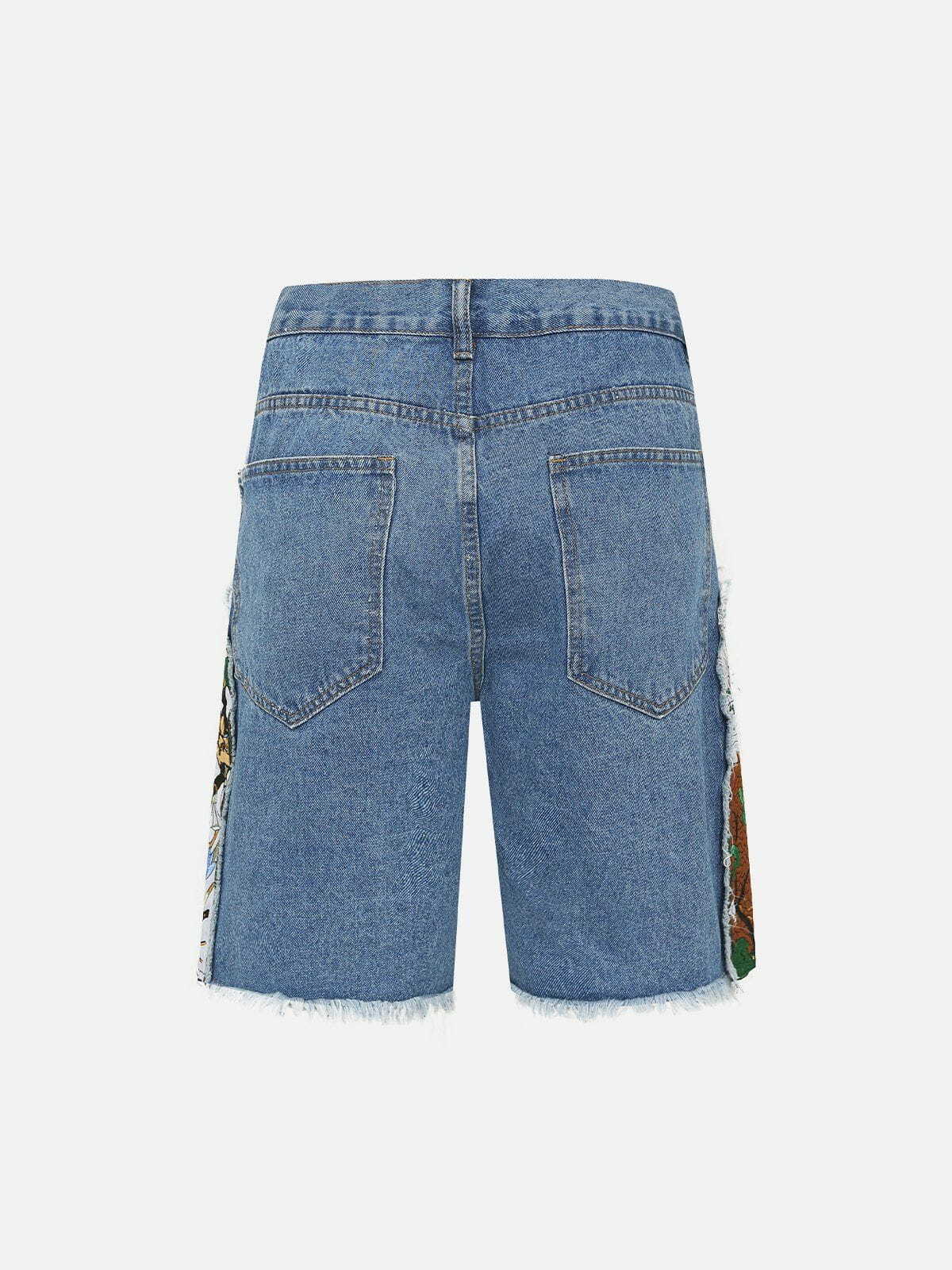 Y2K Distressed Denim Shorts - Retro 90s Grunge Summer Outfit for Y2K Fashion Lovers