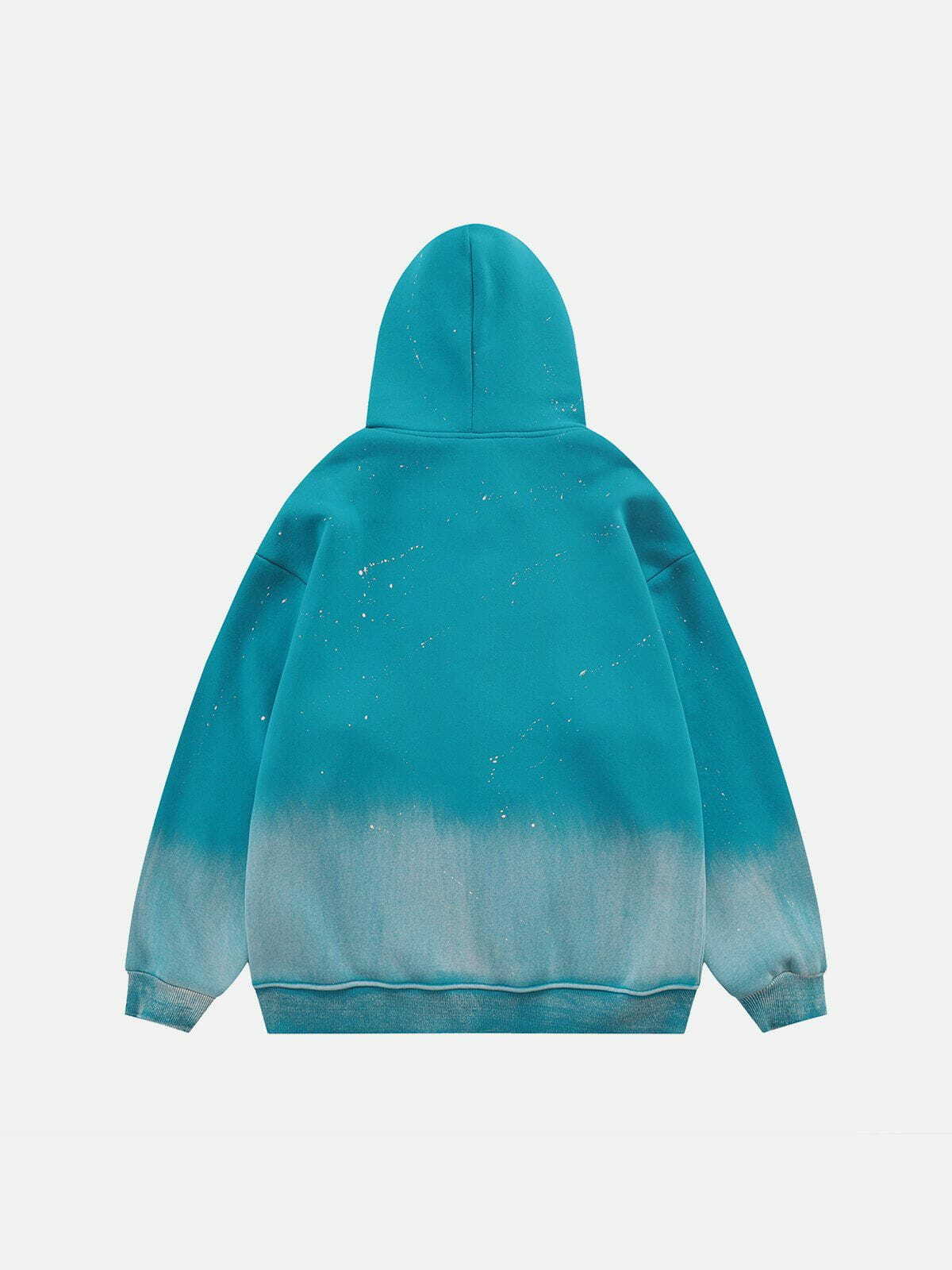 Y2K Distressed Gradient Stars Hoodie - Retro 90s Grunge Style for Summer Outfits