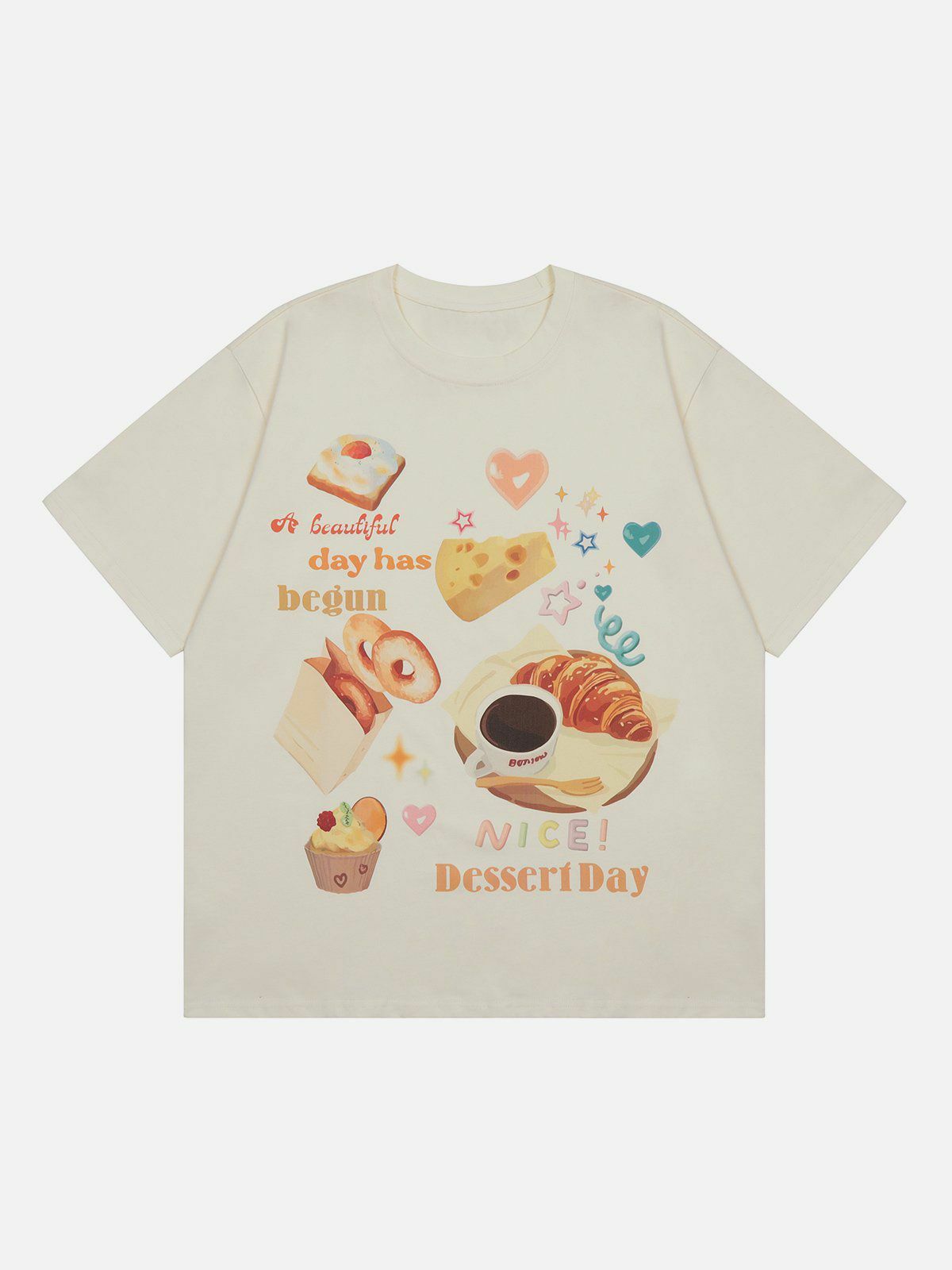 Y2K Donut Print Tee - Retro 90s Grunge Top for Summer Parties & Casual Outfits