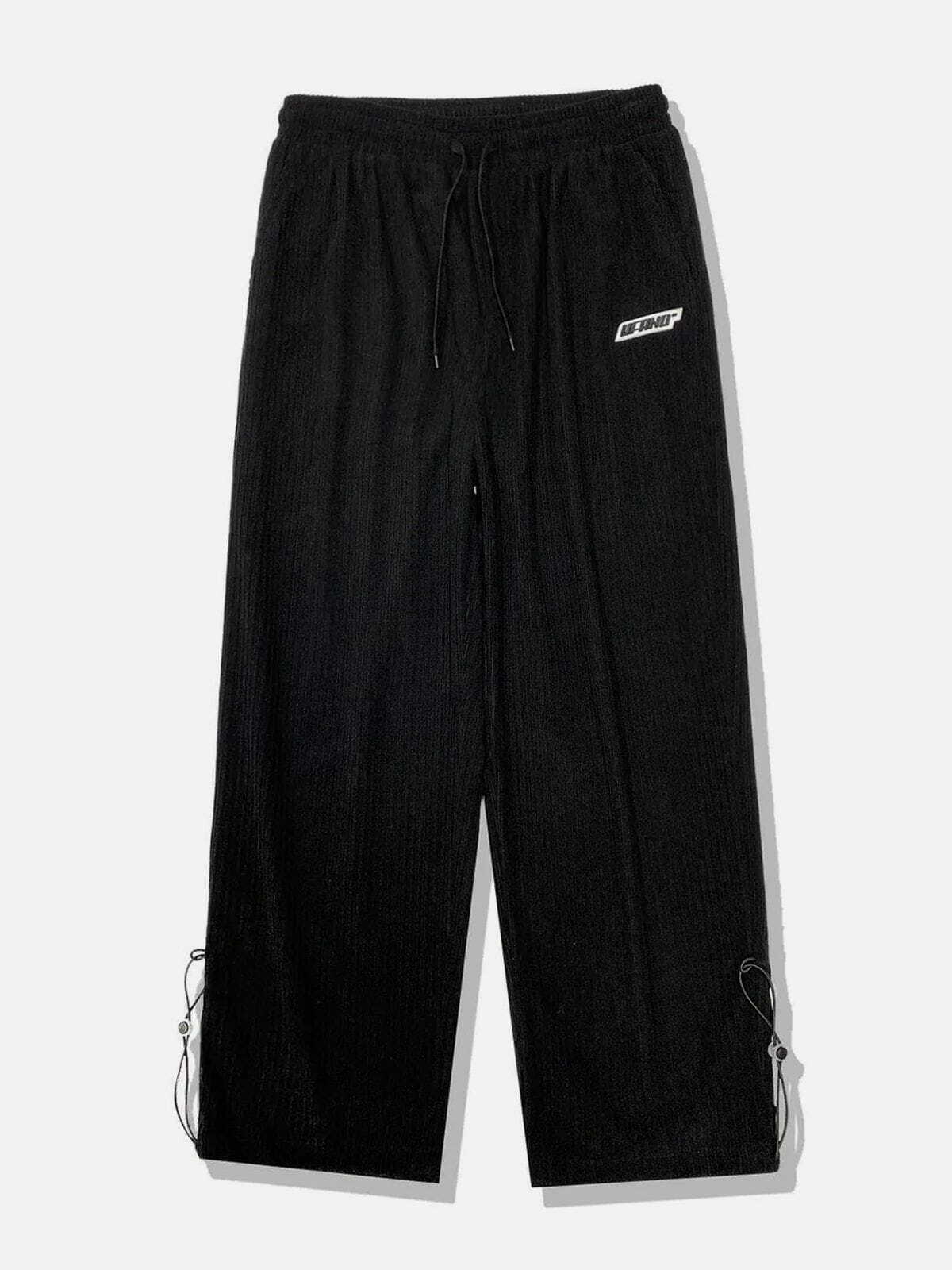 Y2K Elastic Corduroy Casual Pants - Retro 90s Grunge Outfit for Summer Parties & Beach Fun