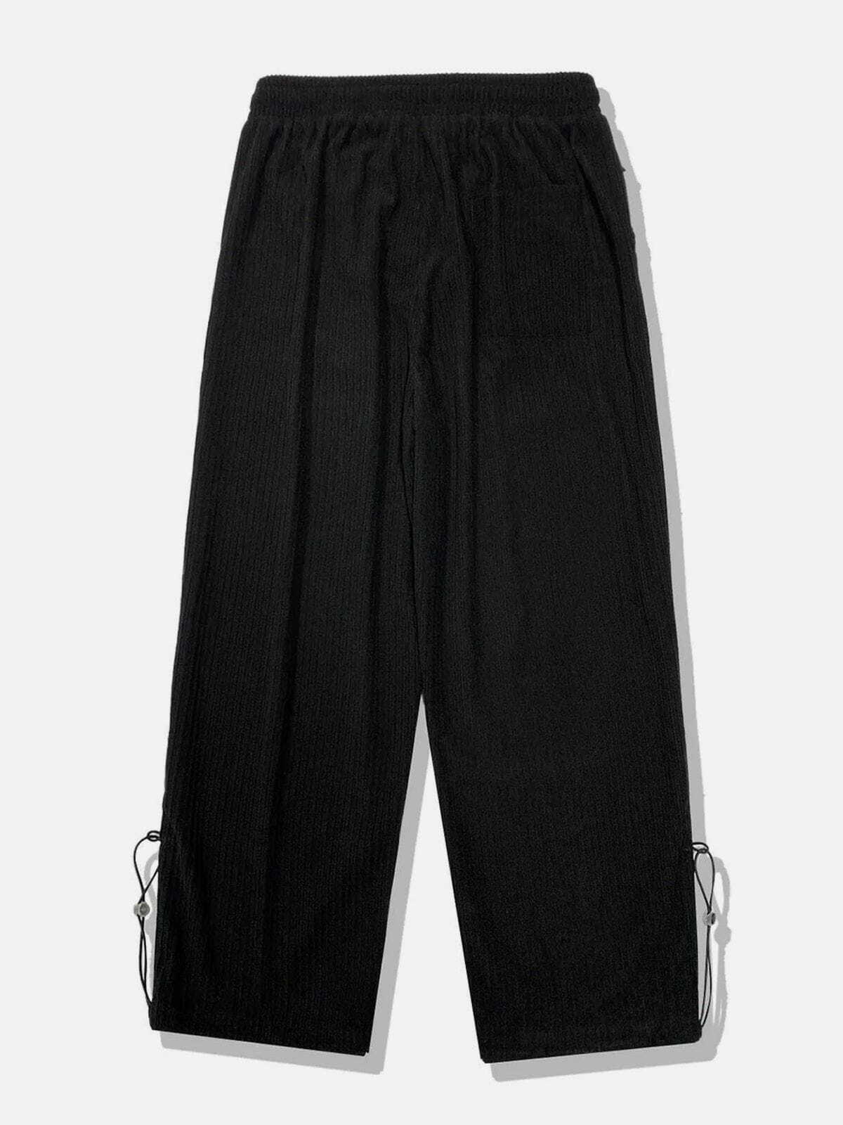 Y2K Elastic Corduroy Casual Pants - Retro 90s Grunge Outfit for Summer Parties & Beach Fun