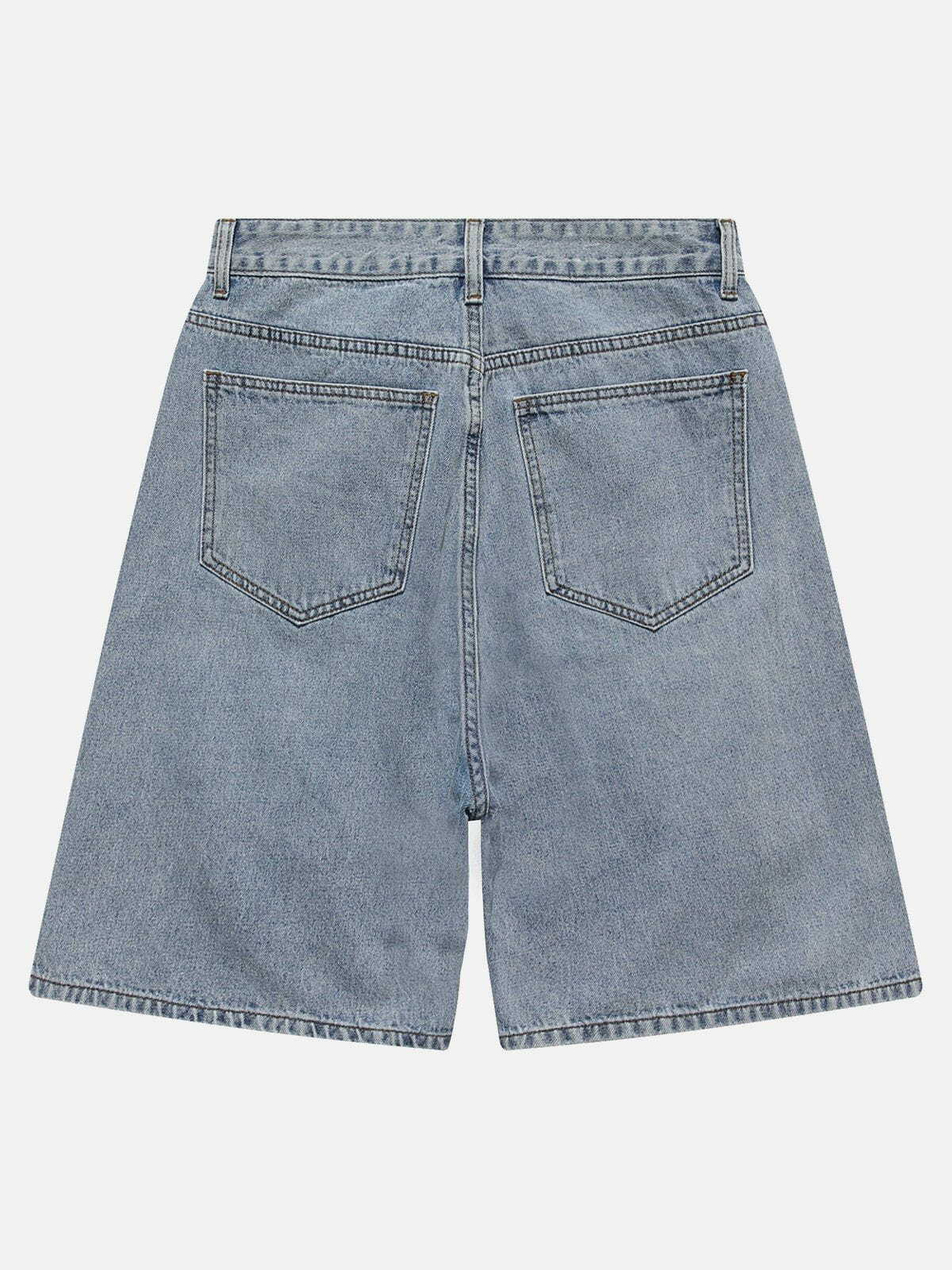 Y2K Embroidered Fringed Shorts - Retro 90s Grunge Summer Outfit for Y2K Vibes