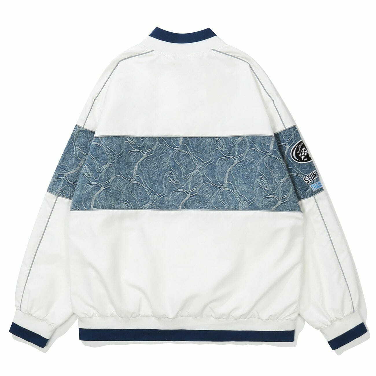 Y2K Embroidered Letter Patchwork Jacket - Retro 90s Grunge Style for Summer Outfits