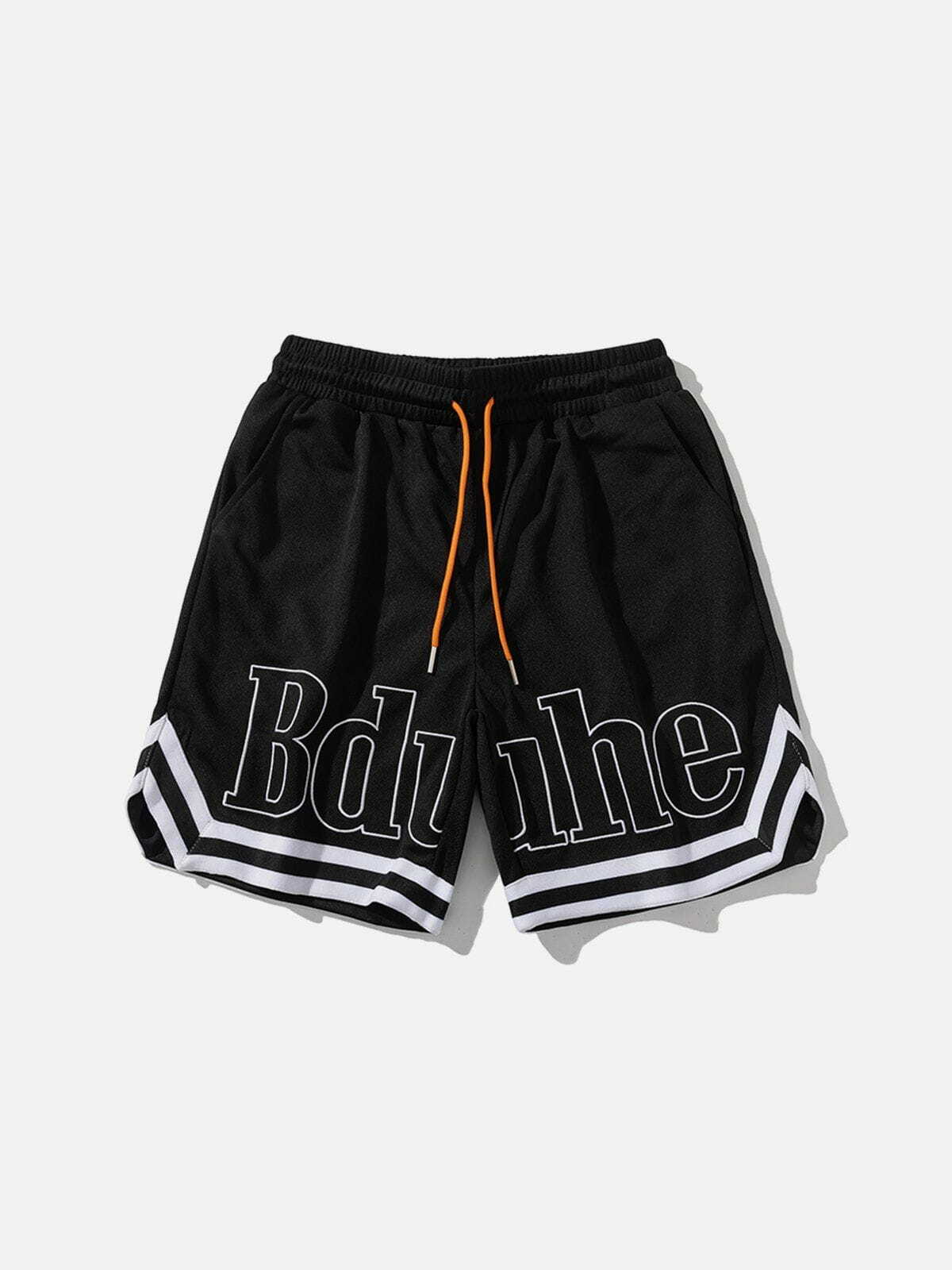 Y2K Embroidered Letters Sports Shorts - Retro 90s Grunge Summer Outfit for Women