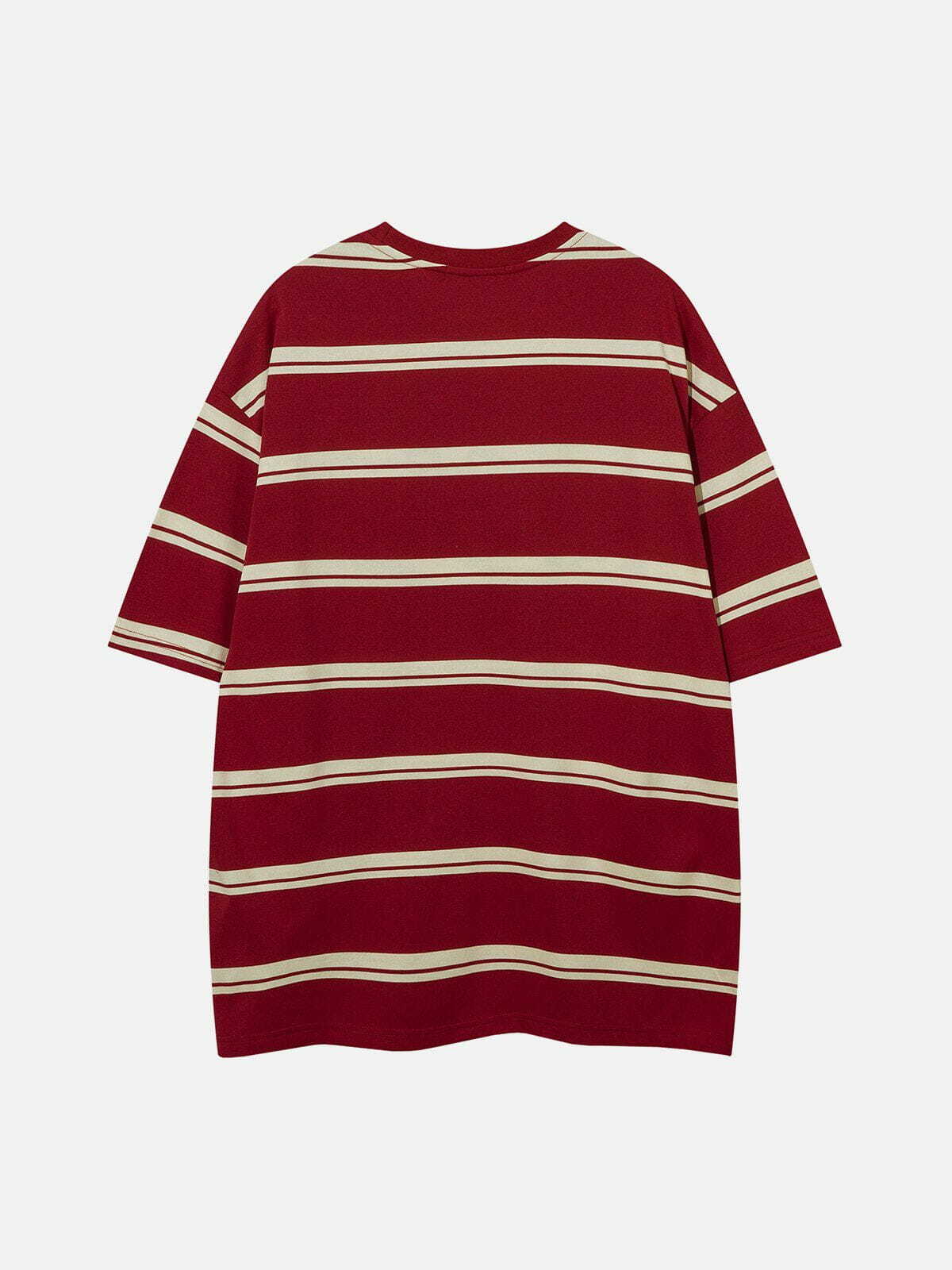 Y2K Embroidered Stripes Tee - Retro 90s Grunge Top for Summer Party Outfits