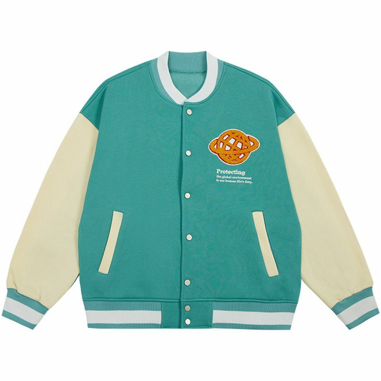 Y2K Embroidered Varsity Jacket - Retro 90s Grunge Style for Summer Parties & Outfits