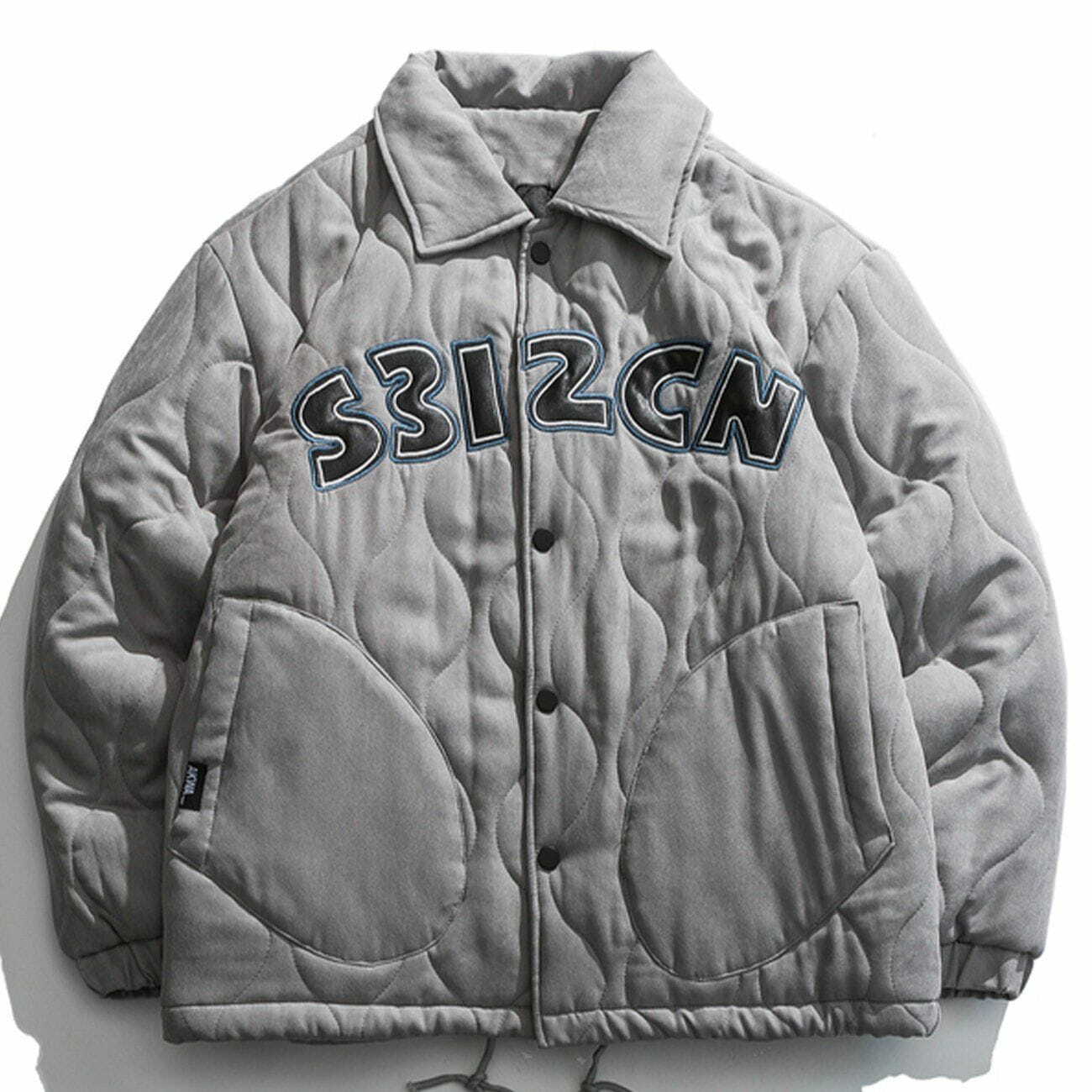 Y2K Embroidered Winter Coat - Retro 90s Grunge Style for Y2K Fashion Lovers