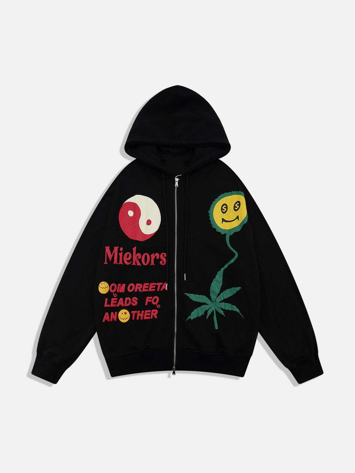 Y2K Embroidered Zipped Hoodie - Retro 90s Grunge Style for Summer Outfits & Parties