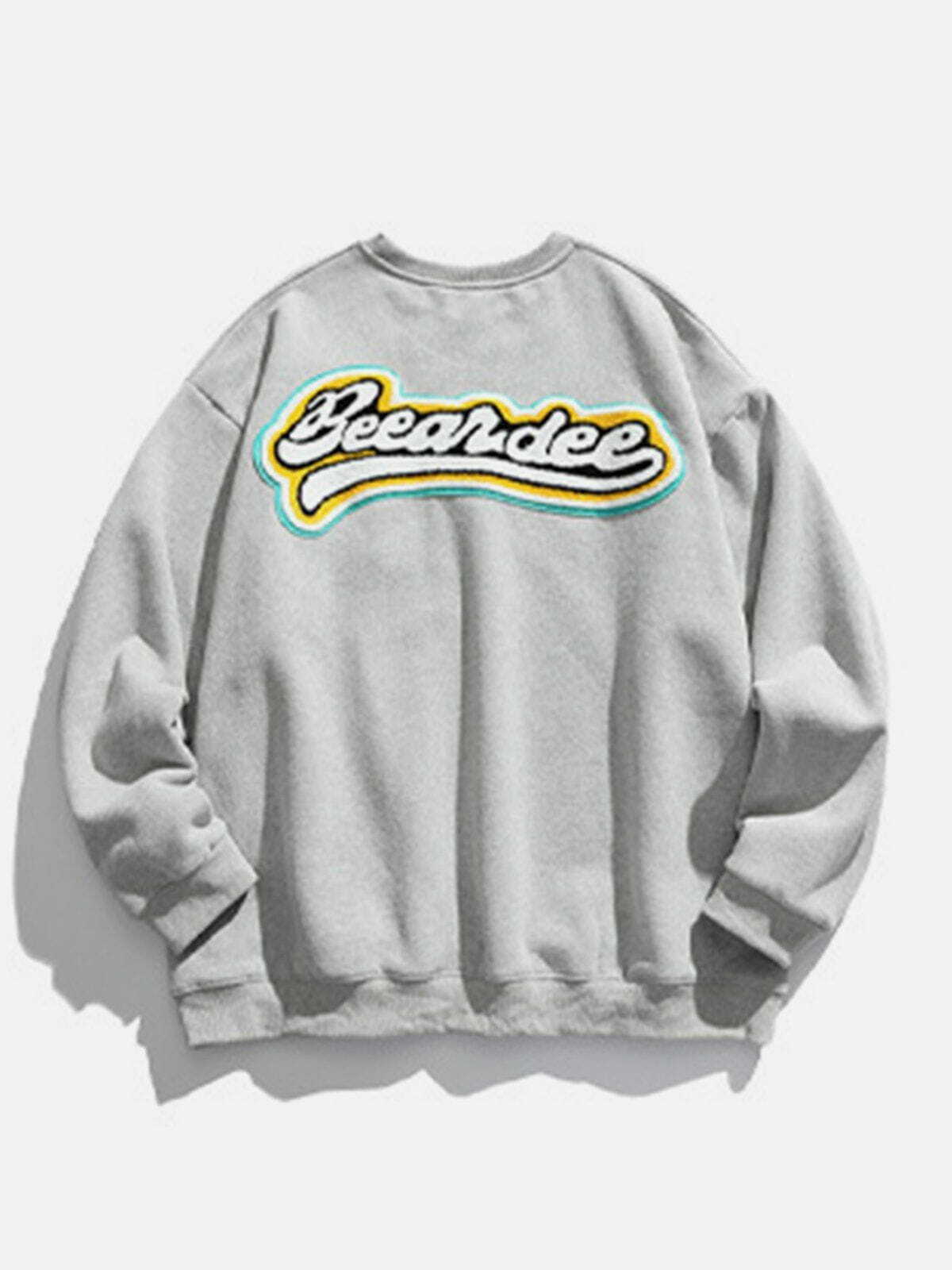 Y2K Embroidery Graphic Sweatshirt - Retro 90s Grunge Style for Summer Outfits & Parties