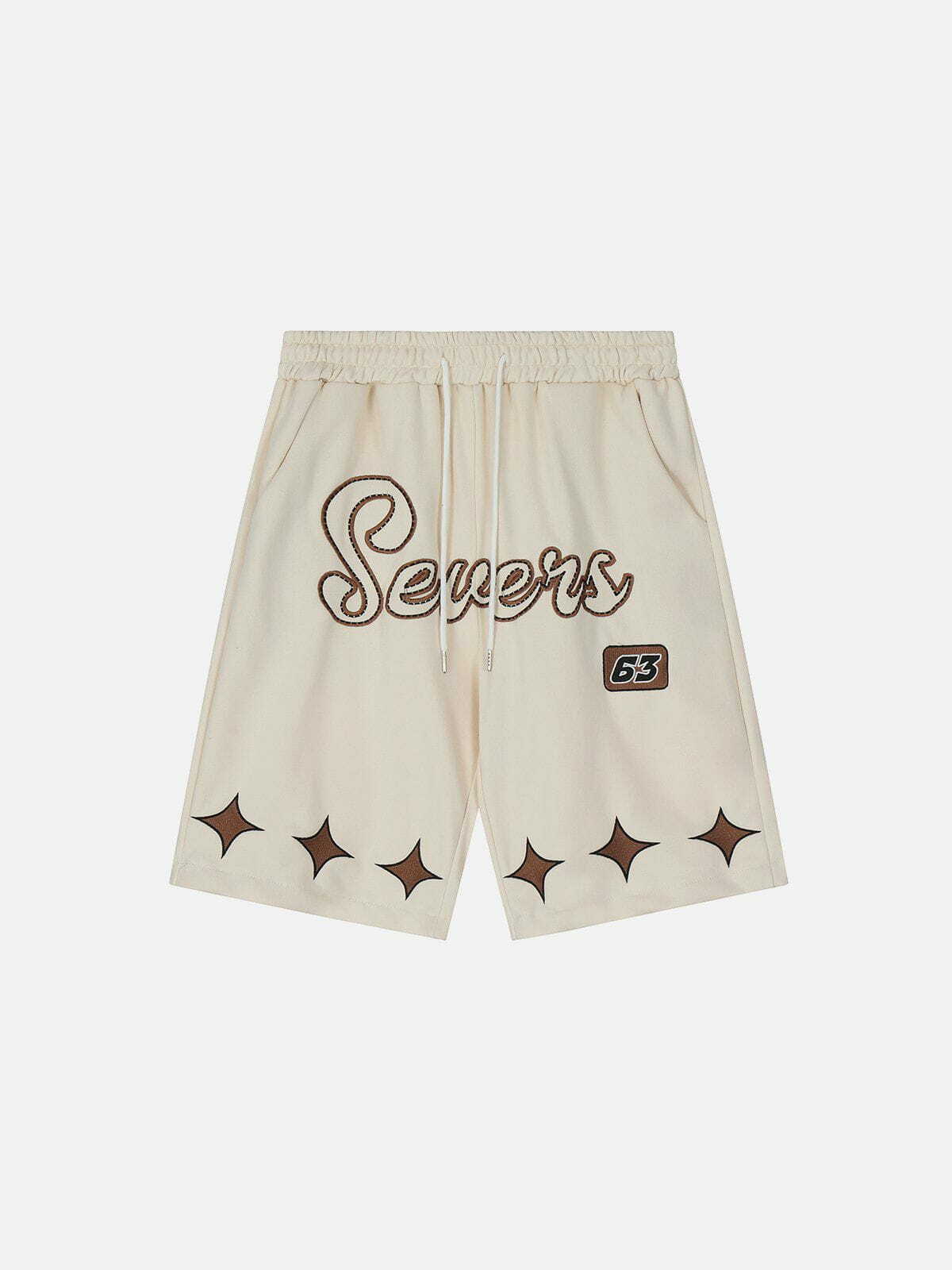 Y2K Embroidery Letter Shorts - Retro 90s Grunge Summer Outfit for Trendy Women