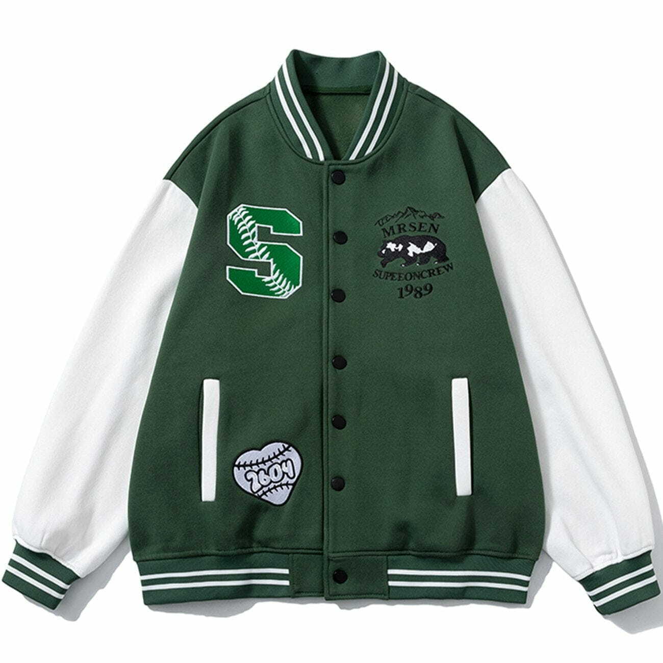 Y2K Embroidery Letter Varsity Jacket - Retro 90s Grunge Outfit for Summer Parties