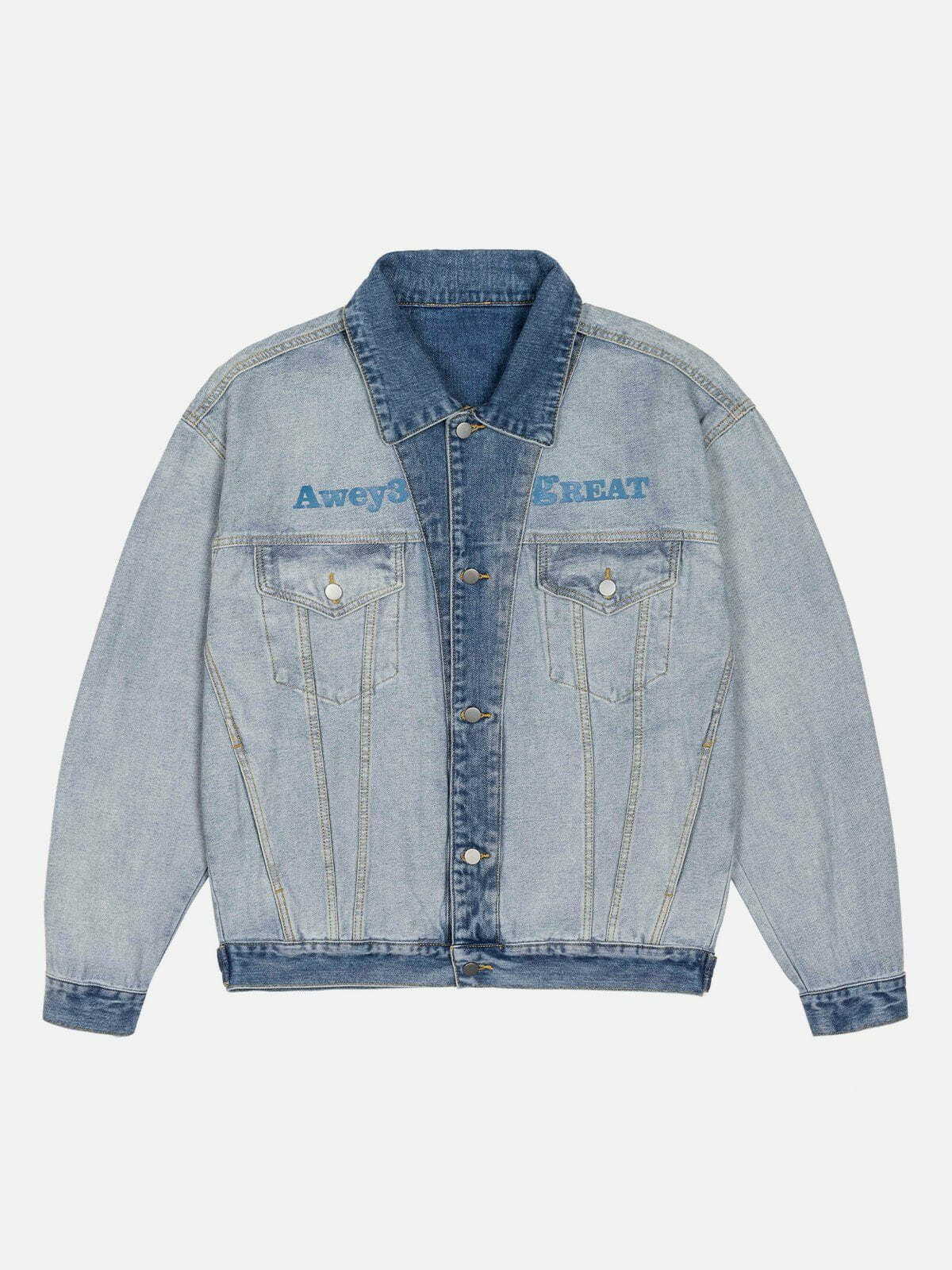 Y2K Embroidery Patchwork Denim Jacket - Retro 90s Grunge Style for Summer Outfits