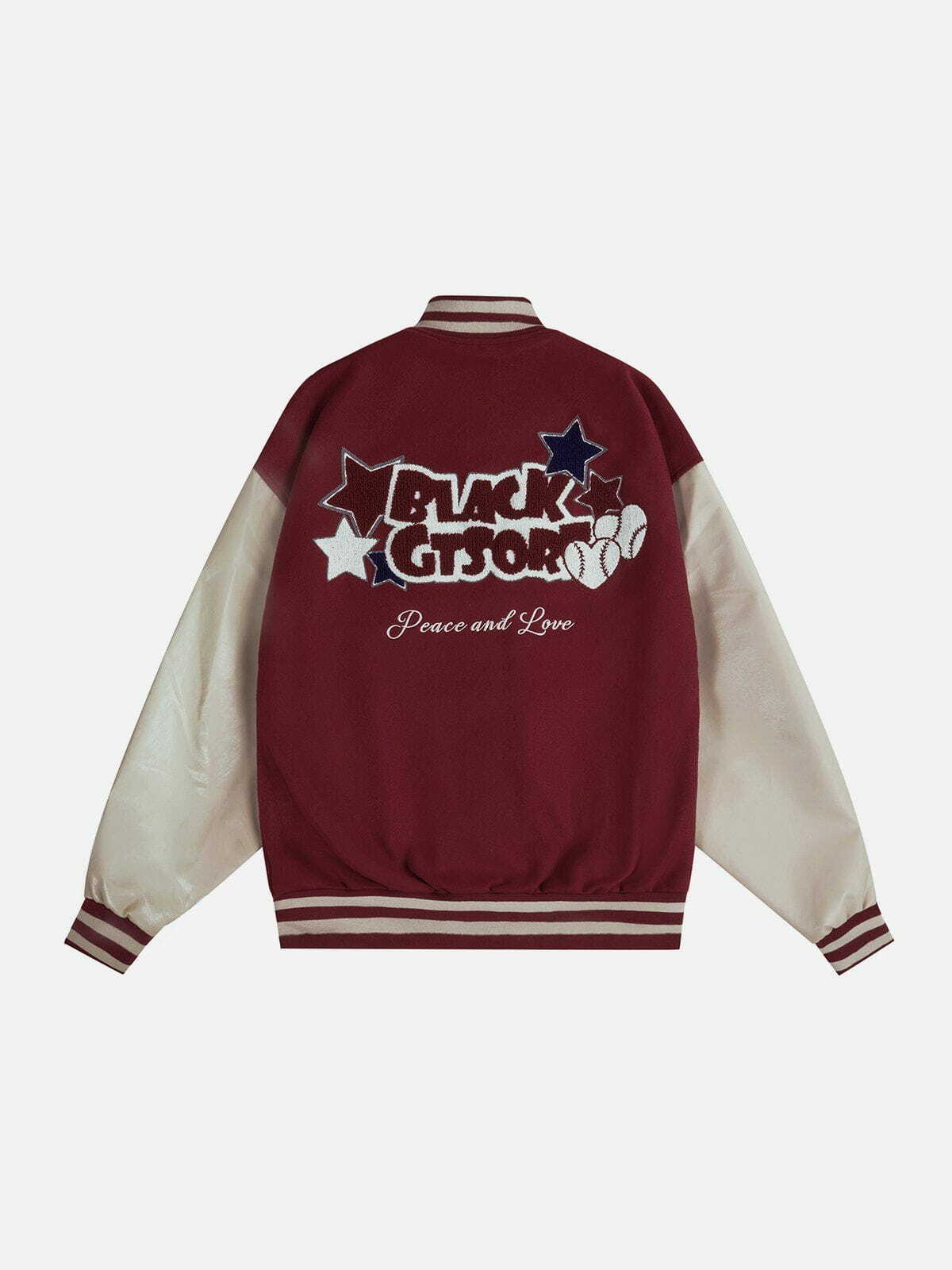 Y2K Embroidery Patchwork Varsity Jacket - Retro 90s Grunge Outfit for Summer Parties