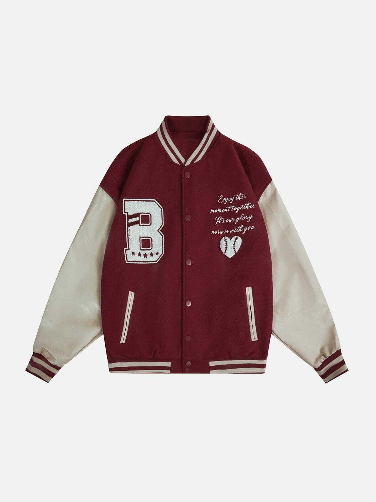 Y2K Embroidery Patchwork Varsity Jacket - Retro 90s Grunge Outfit for Summer Parties