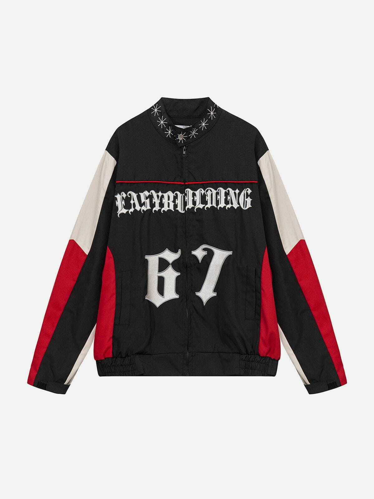 Y2K Embroidery Print Jacket - Retro 90s Grunge Style for Summer Parties & Outfits