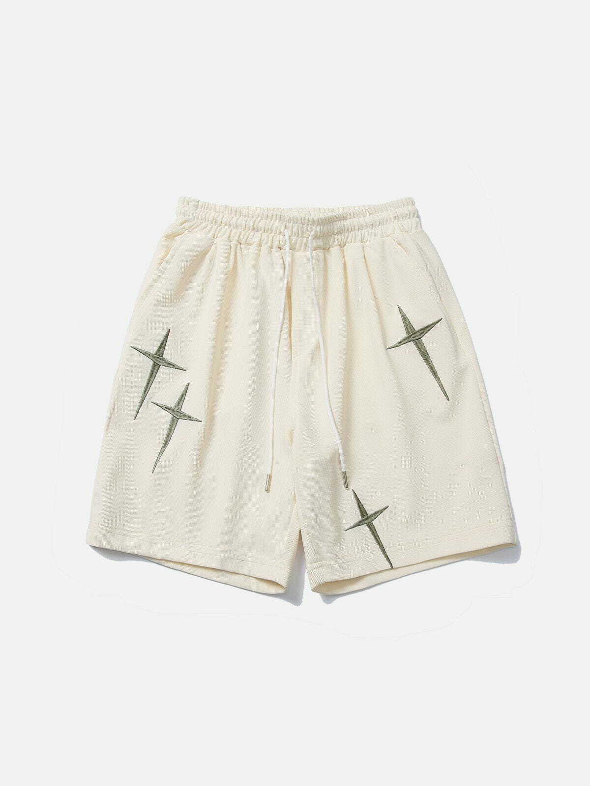 Y2K Embroidery Star Drawstring Shorts - Retro 90s Grunge Summer Outfit for Women