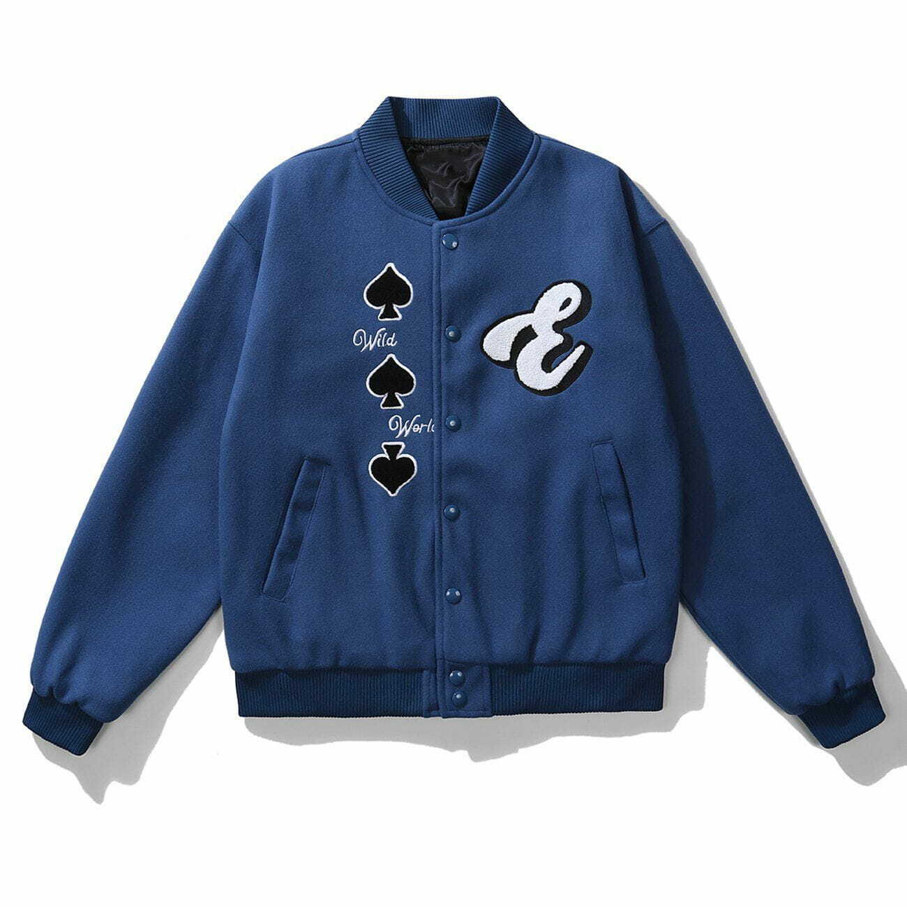 Y2K Embroidery Varsity Jacket - Retro 90s Grunge Outfit for Summer Parties & Clubbing