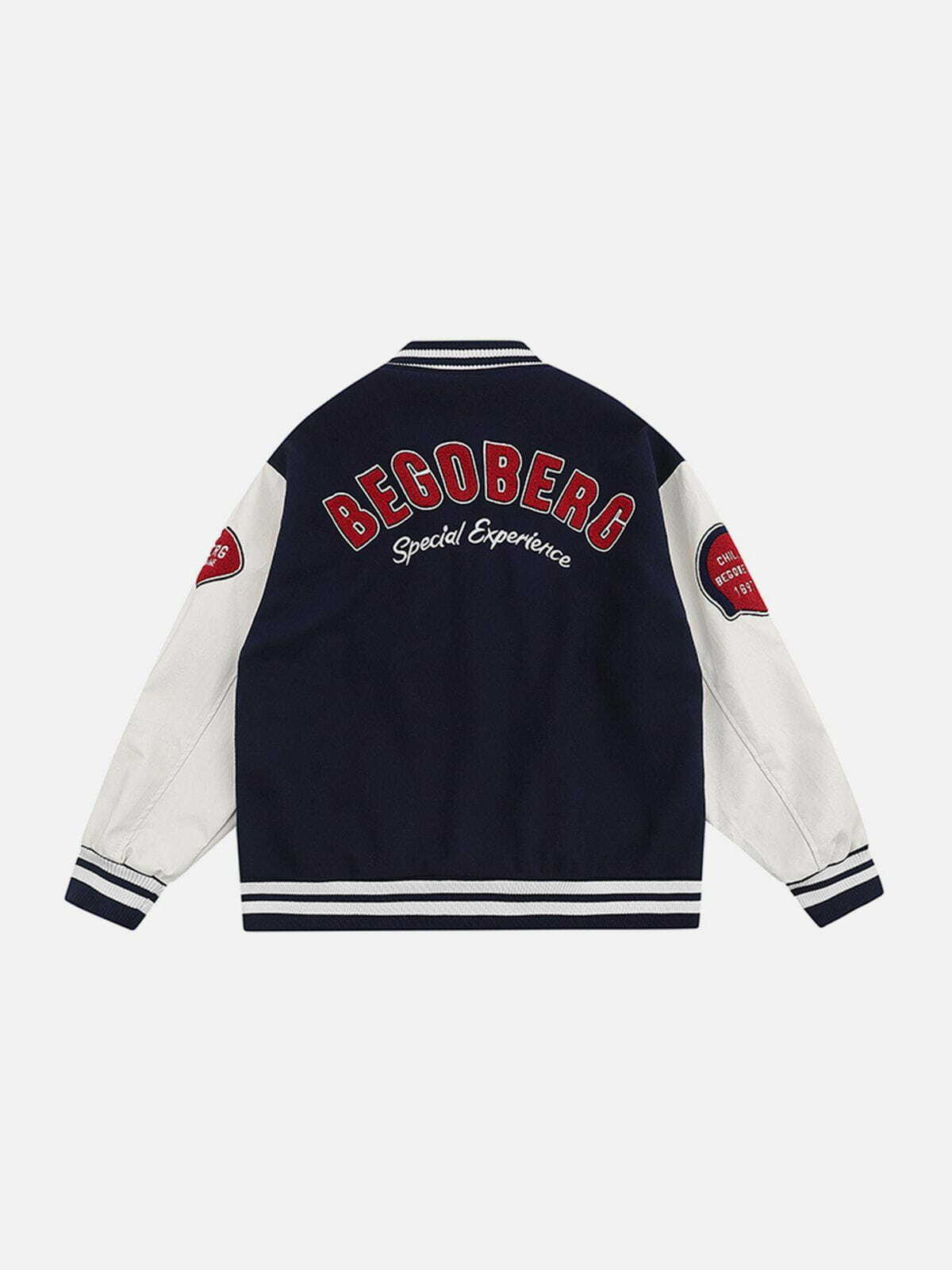 Y2K Embroidery Varsity Jacket - Retro 90s Grunge Outfit for Summer Parties & Clubbing