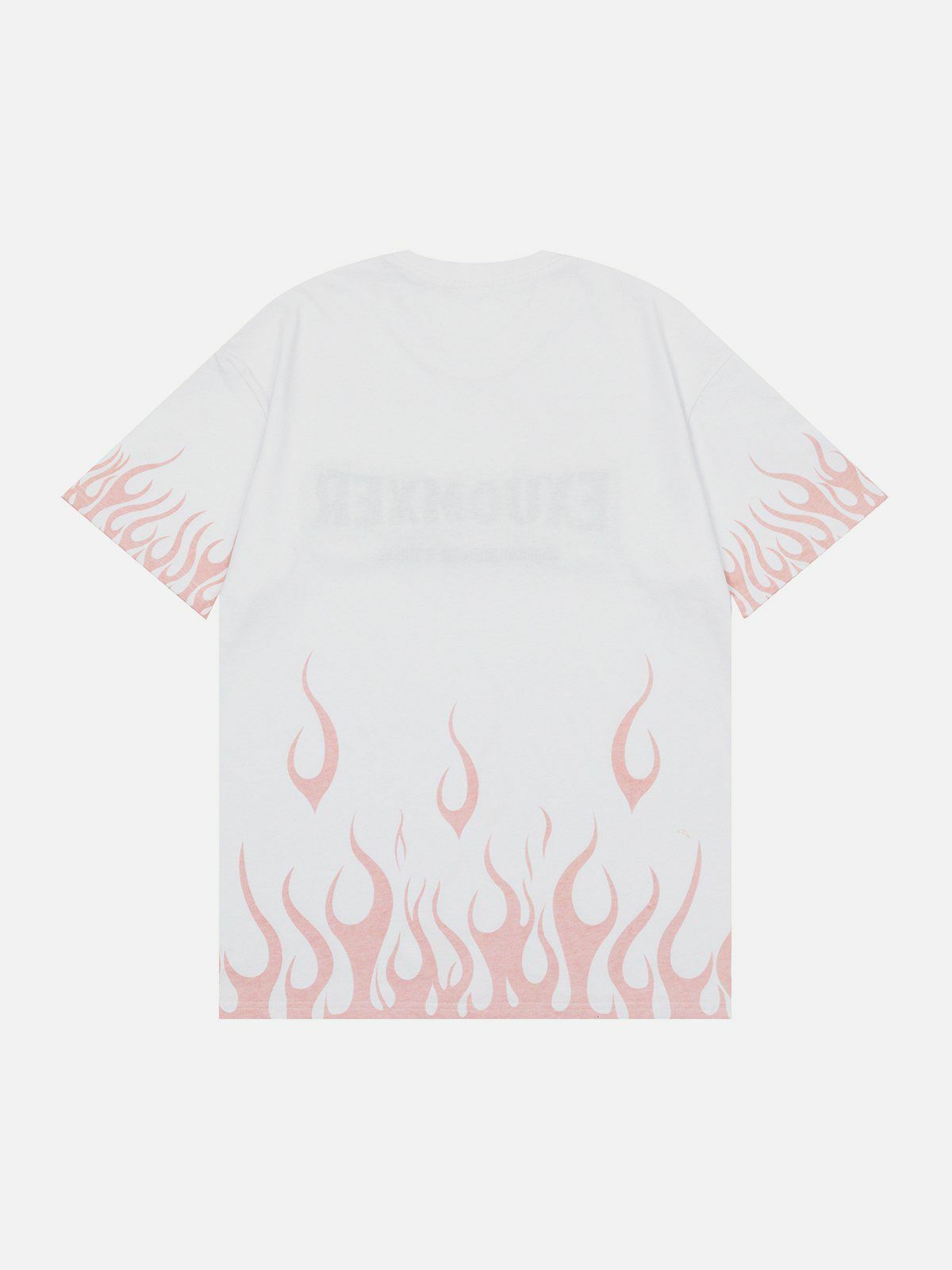 Y2K Flame Elements Letter Embroidery Tee - Retro 90s Grunge Summer Outfit for Women