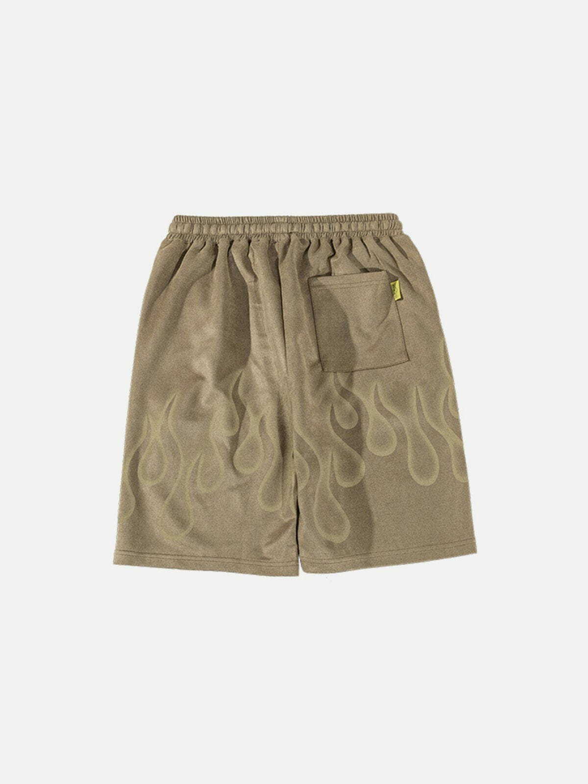 Y2K Flame Graphic Shorts - Retro 90s Grunge Summer Outfit for Party & Club Vibes