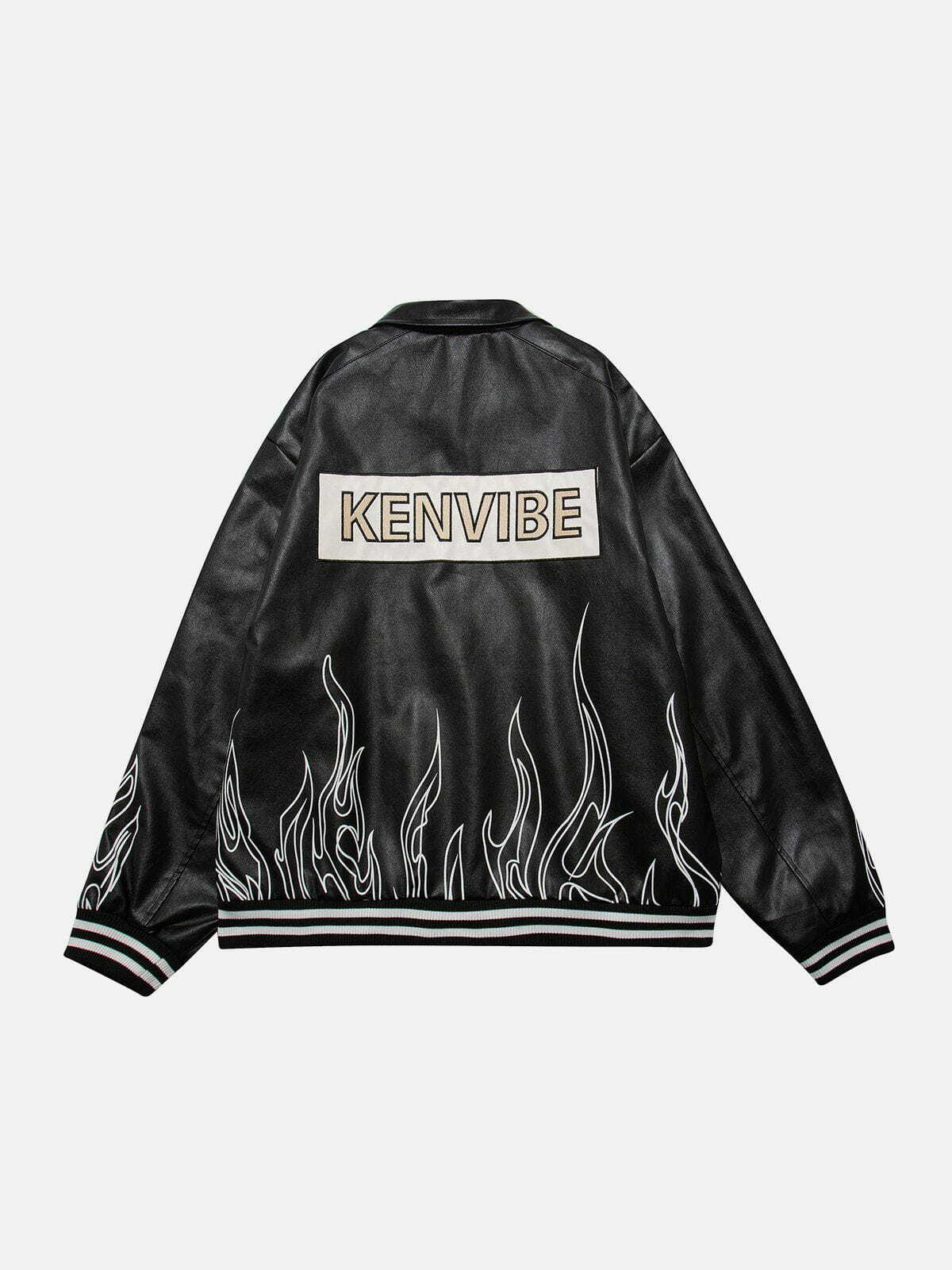 Y2K Flame Letter Print Jacket - Retro 90s Grunge Style for Summer Parties & Outfits