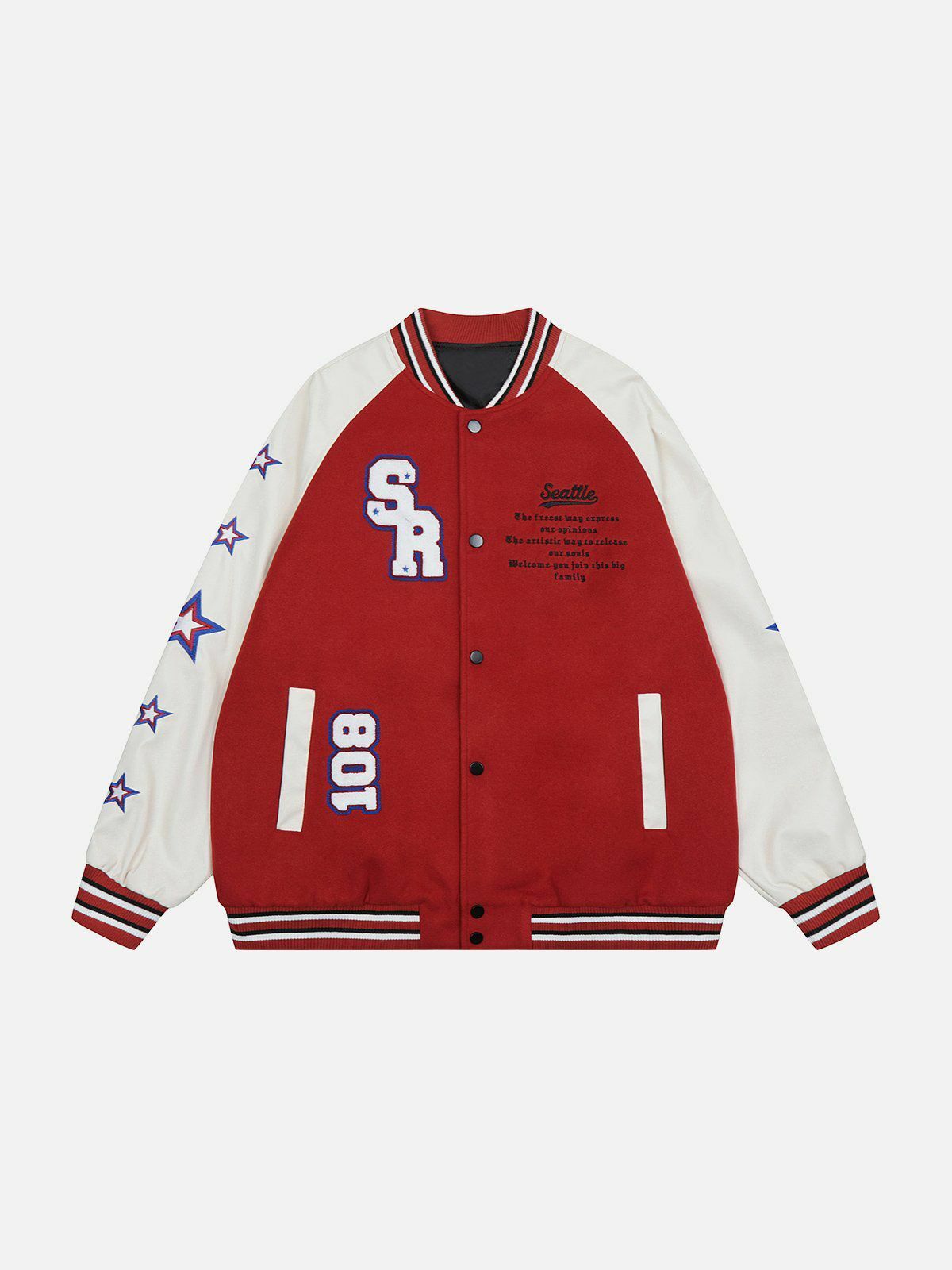 Y2K Flocking Baseball Print Varsity Jacket - Retro 90s Grunge Style for Summer Outfits