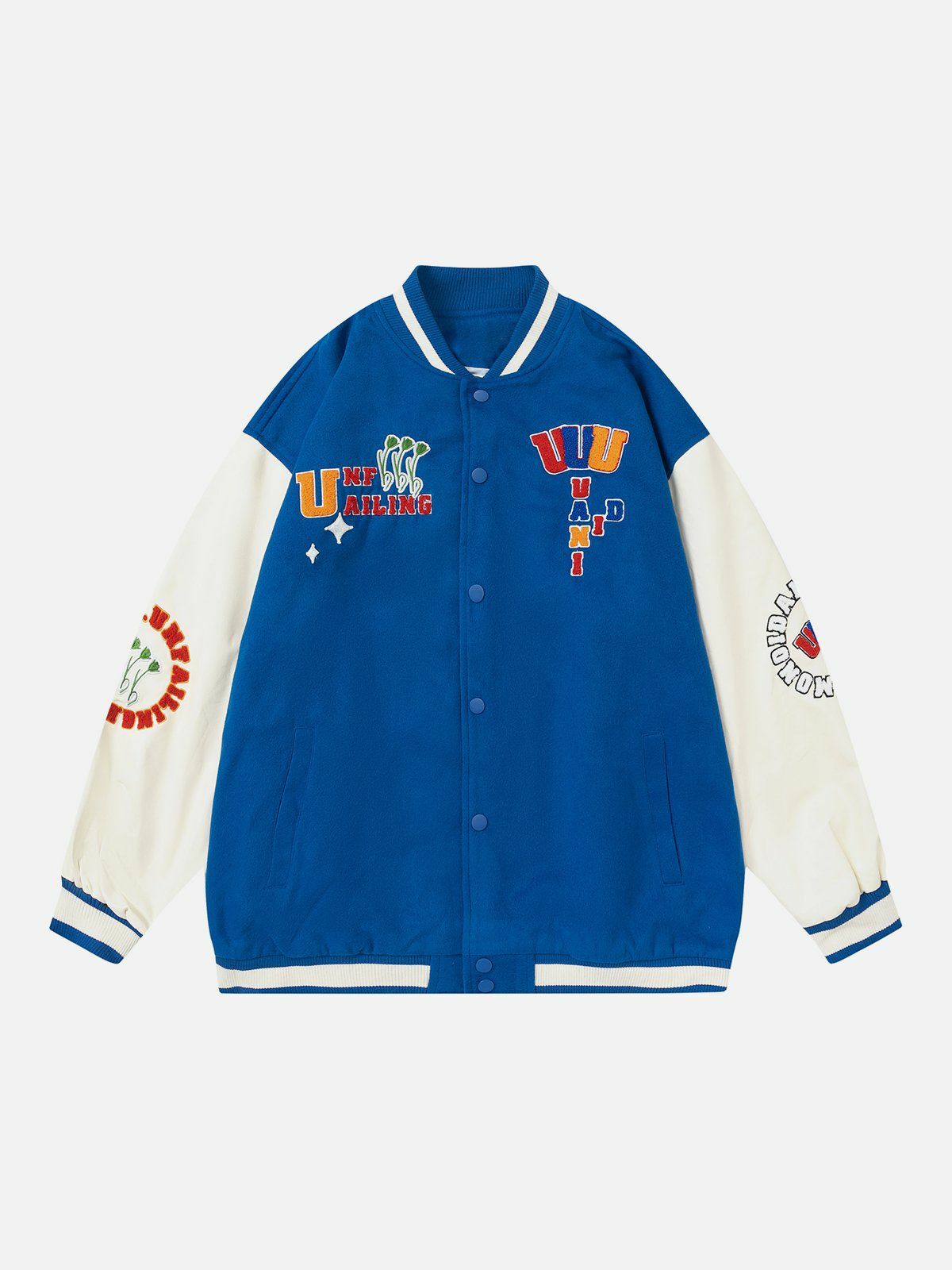 Y2K Flocking Print Varsity Jacket - Retro 90s Grunge Style for Summer Parties & Outfits