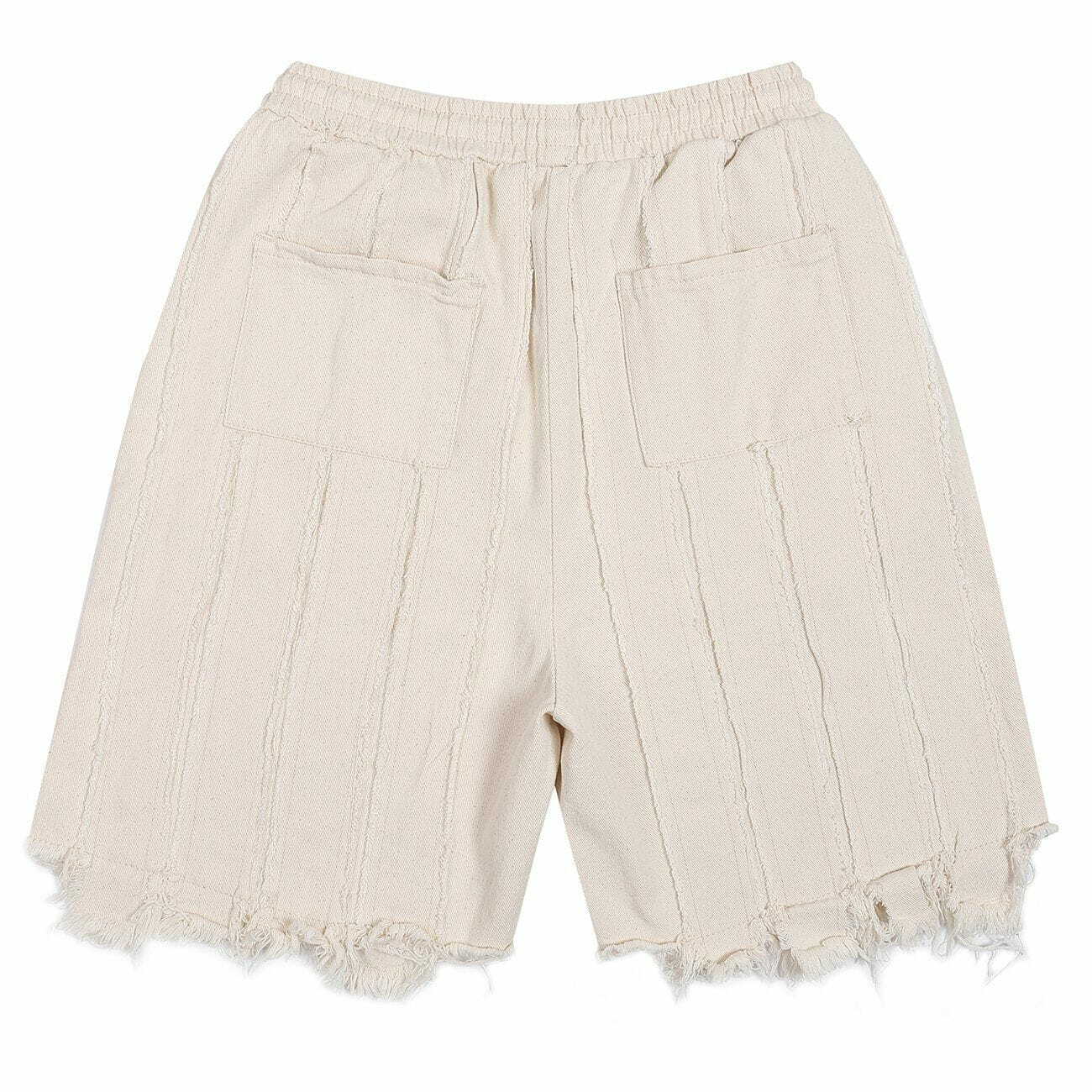 Y2K Fringed Drawstring Shorts - Retro 90s Grunge Summer Outfit for Y2K Vibes