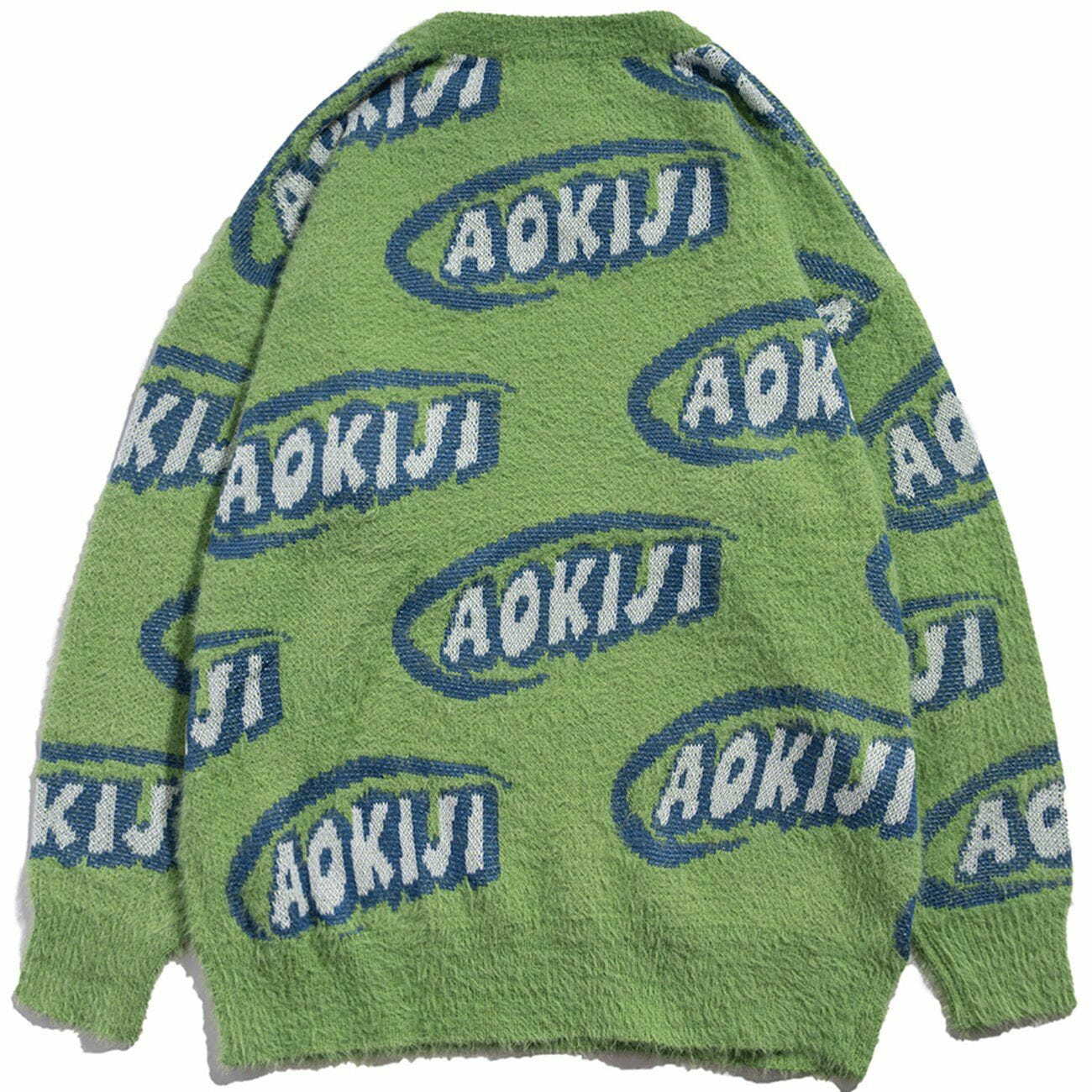 Y2K Full Print Knit Sweater - Retro 90s Grunge Style for Summer Parties & Outfits